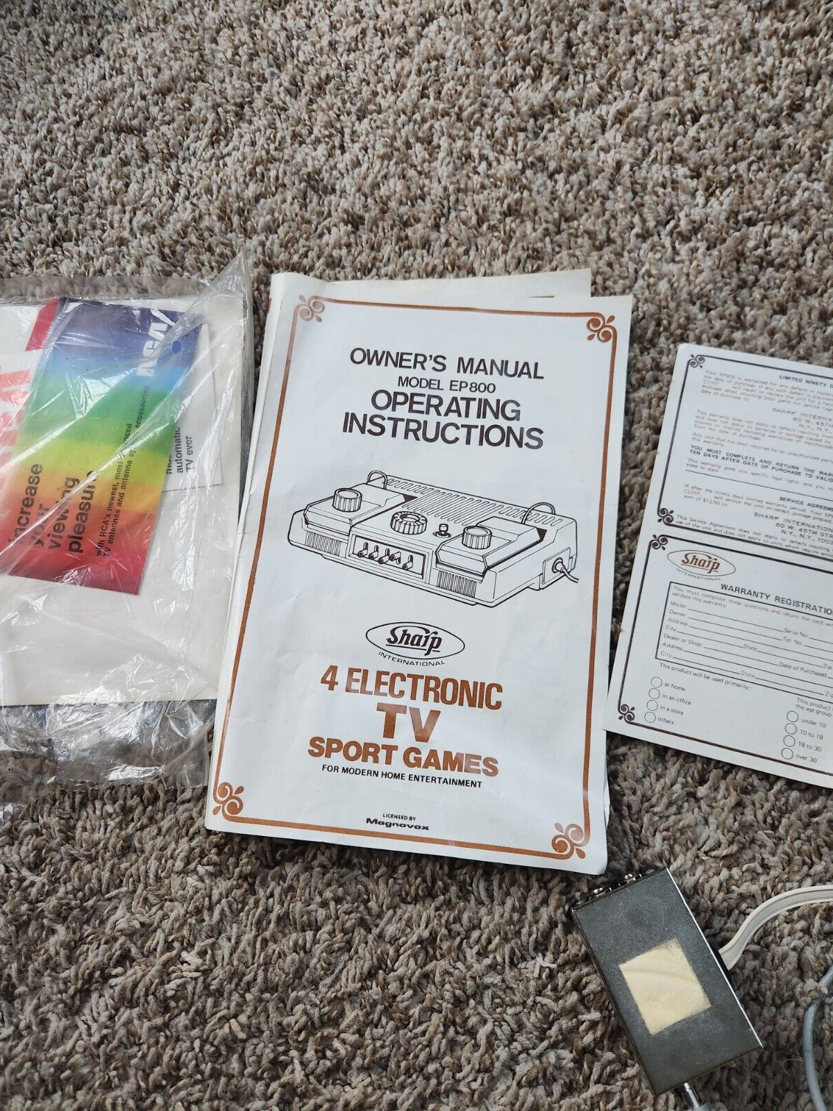 E&P EP800 Sharp Magnavox 4 Sports Electronic Video Games 1977 w/ Manuals Clean!