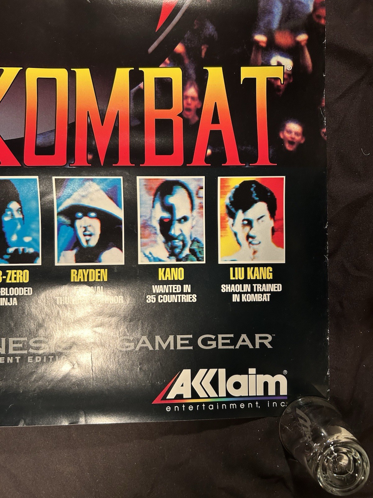 Mortal Kombat 1993 Rare Store Promo Poster Akklaim! SNES SEGA GAMEBOY!
