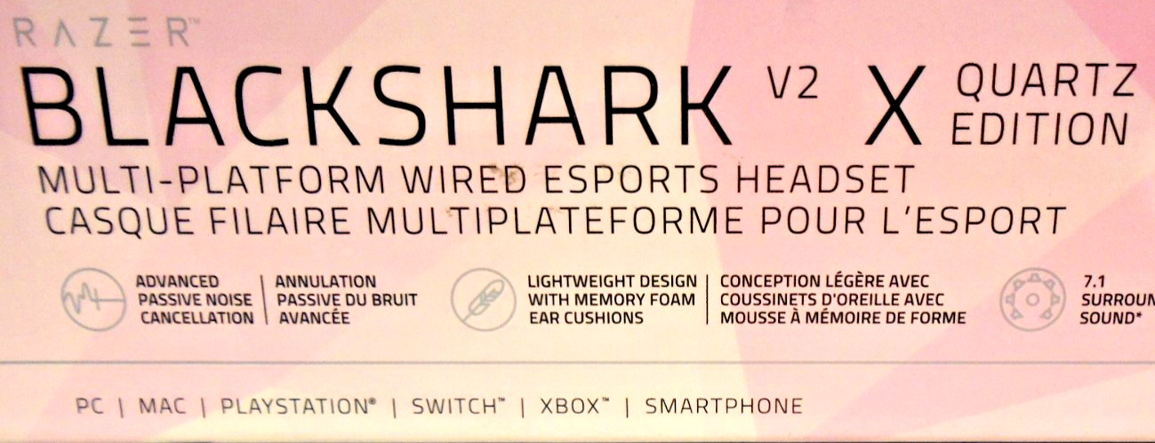 Razer BlackShark V2 X Multi-Platform Wired Gaming Pink Headset Volume Control