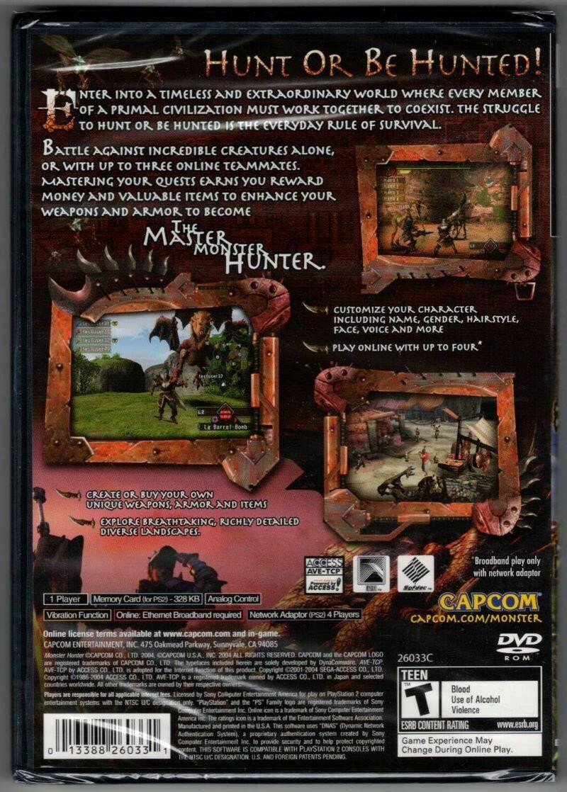 Monster Hunter PS2 (Brand New Factory Sealed US Version) PlayStation2, Playstati