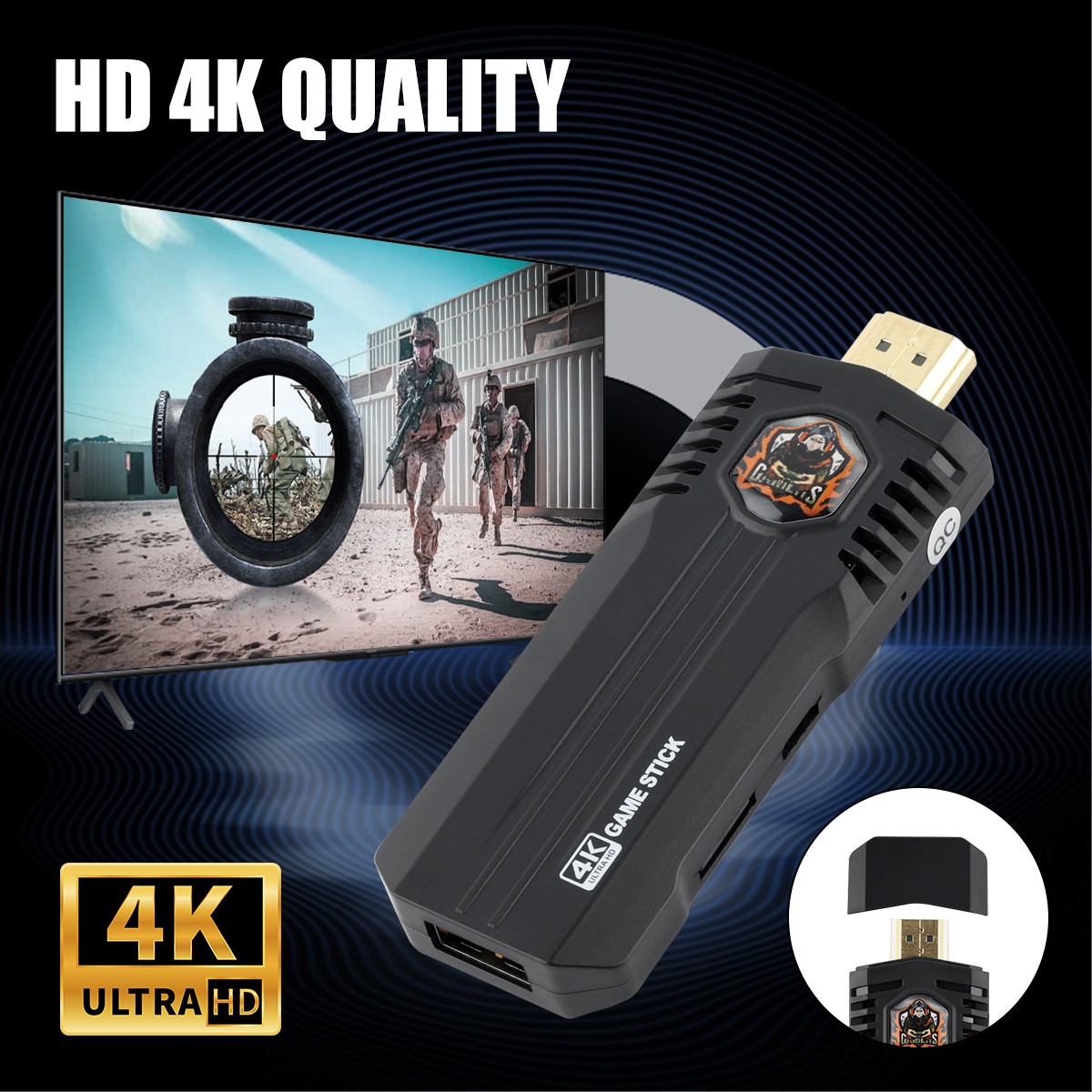 4K HDMI Retro Game Console Output Plug and Play 30000+ Game Gamepad Controllers