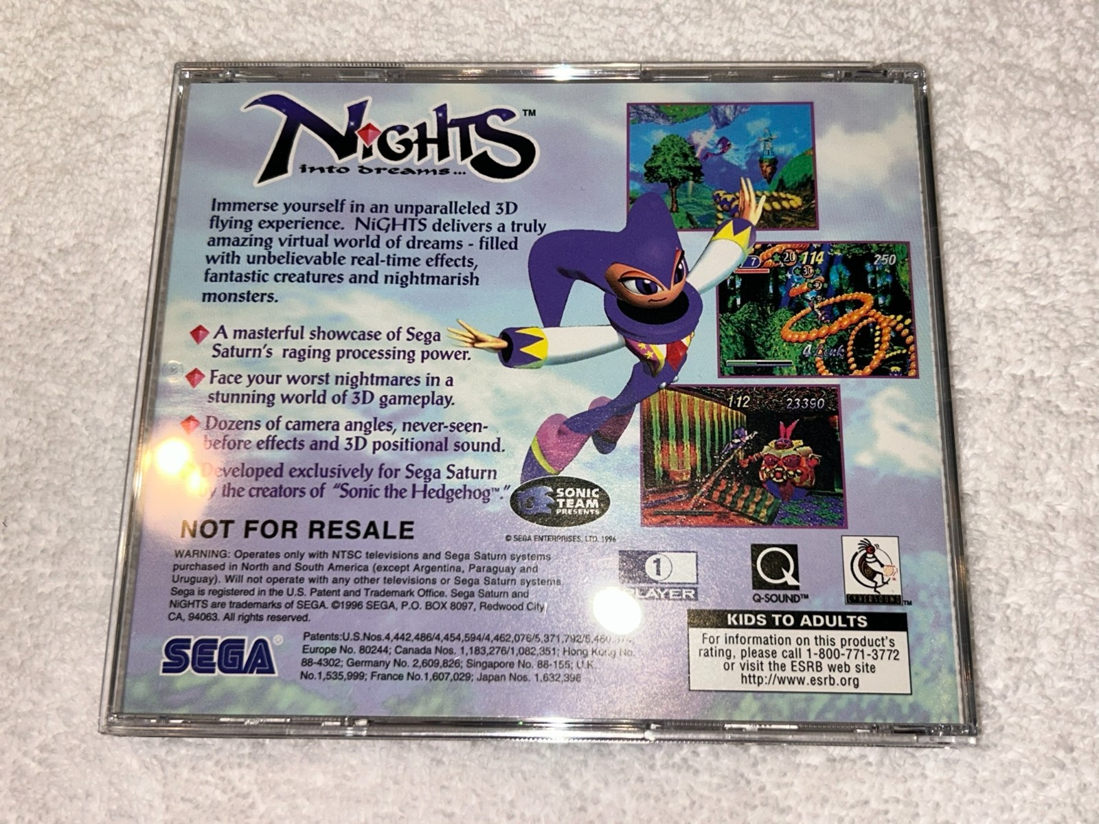 Nights Into Dreams… (Sega Saturn, 1996) Not For Resale CIB Complete N MINT!