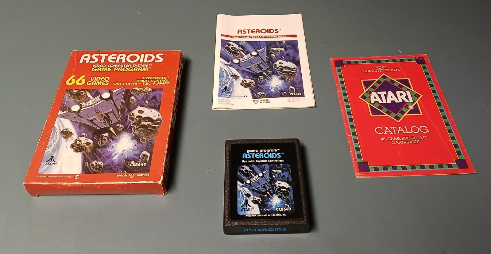Atari 2600 Asteroids – Complete In Box (CIB) With Manual And Catalog