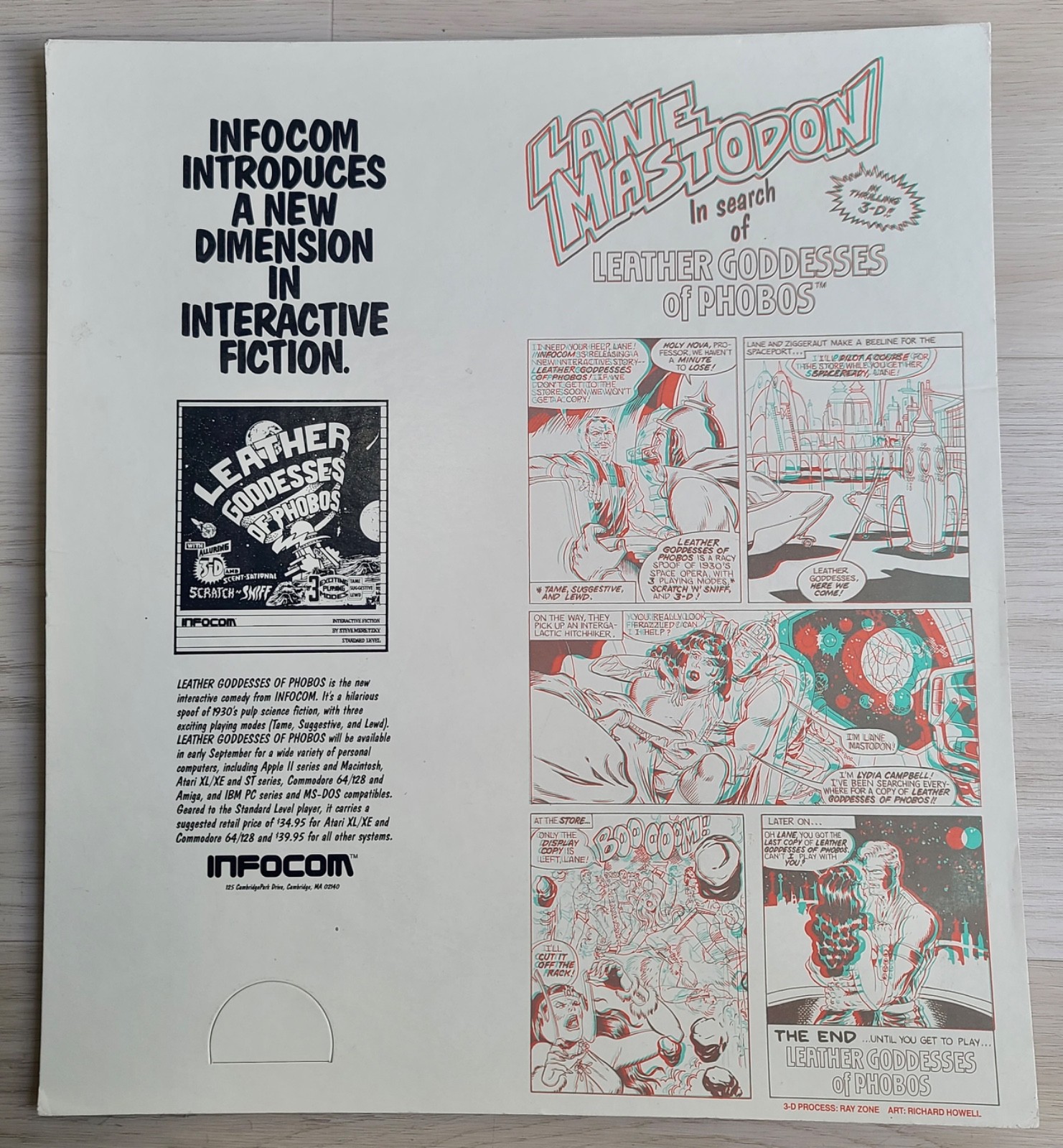Infocom LEATHER GODDESSES OF PHOBOS Vtg 80s Store Display Richard Howell Art