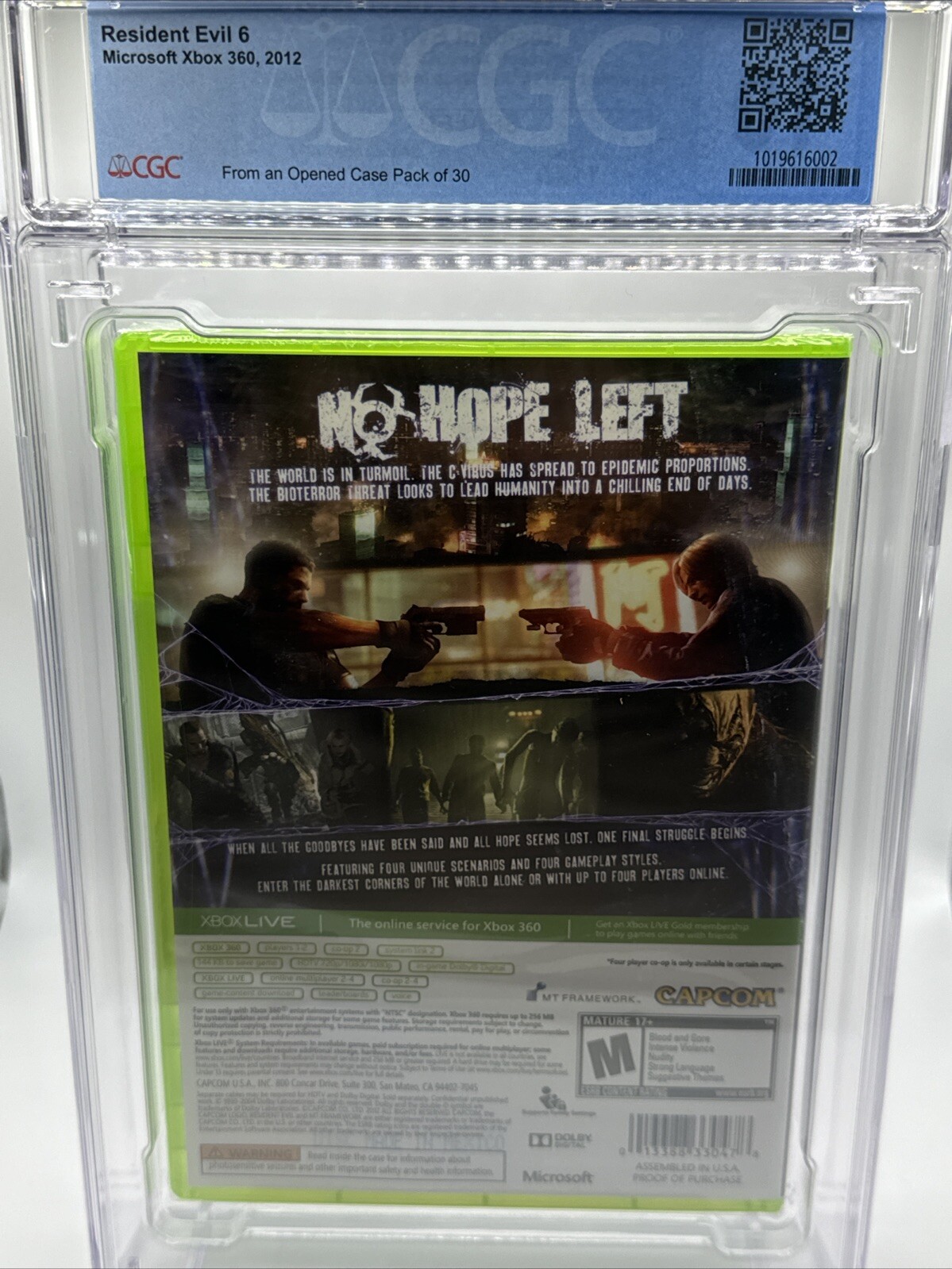 Resident Evil 6 Microsoft Xbox 360 2012 Sealed CGC Graded PERFECT 10 A++