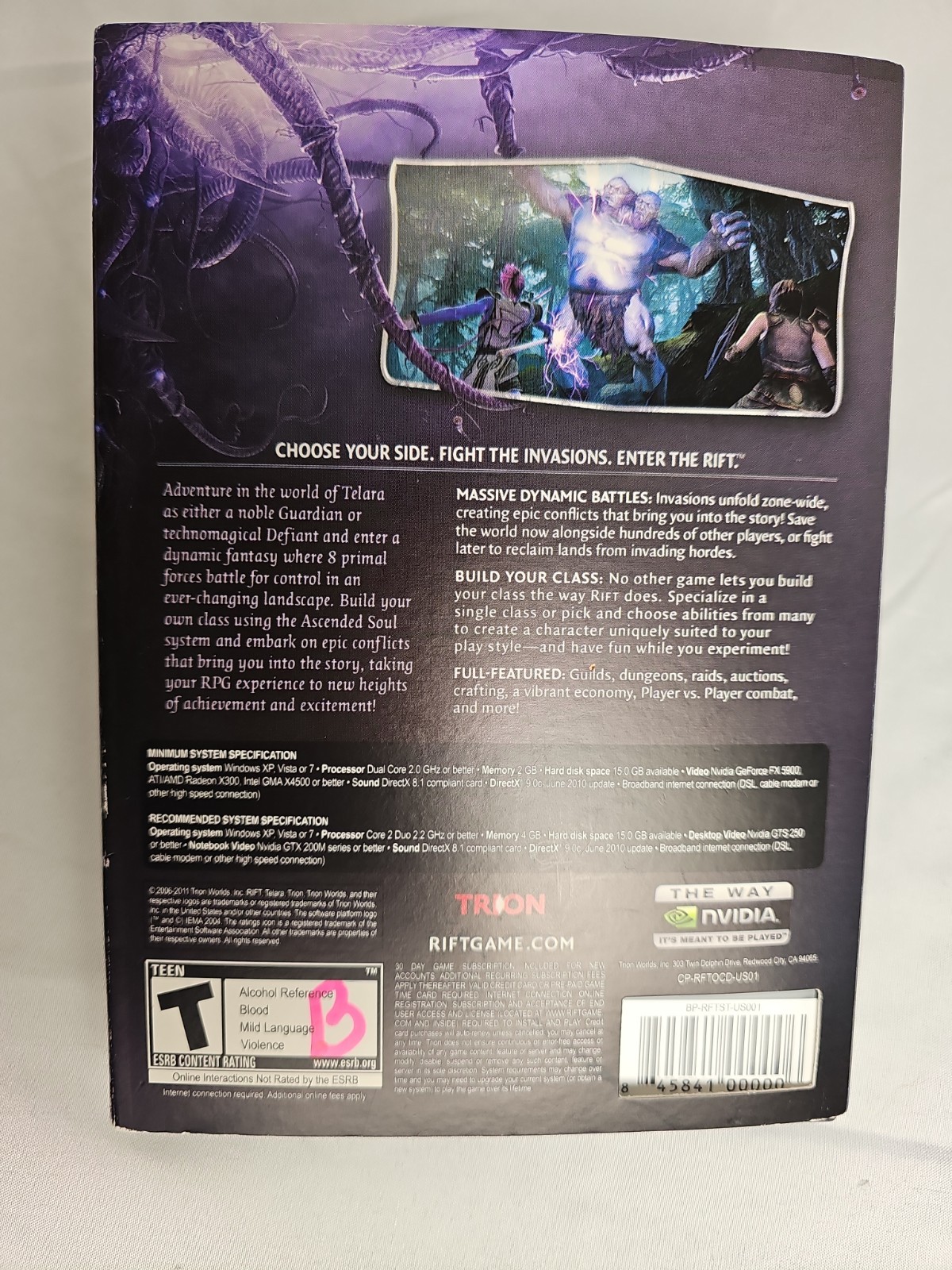 RIFT PC DVD-ROM Game Trion Worlds 2011 Windows Complete Box Used MMORPG