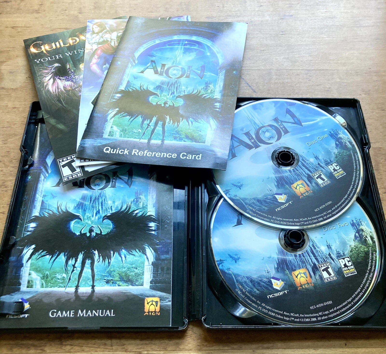 Aion (PC, 2009) Adventure Fantasy PC Video Game 2-Disc Set Rated T Good