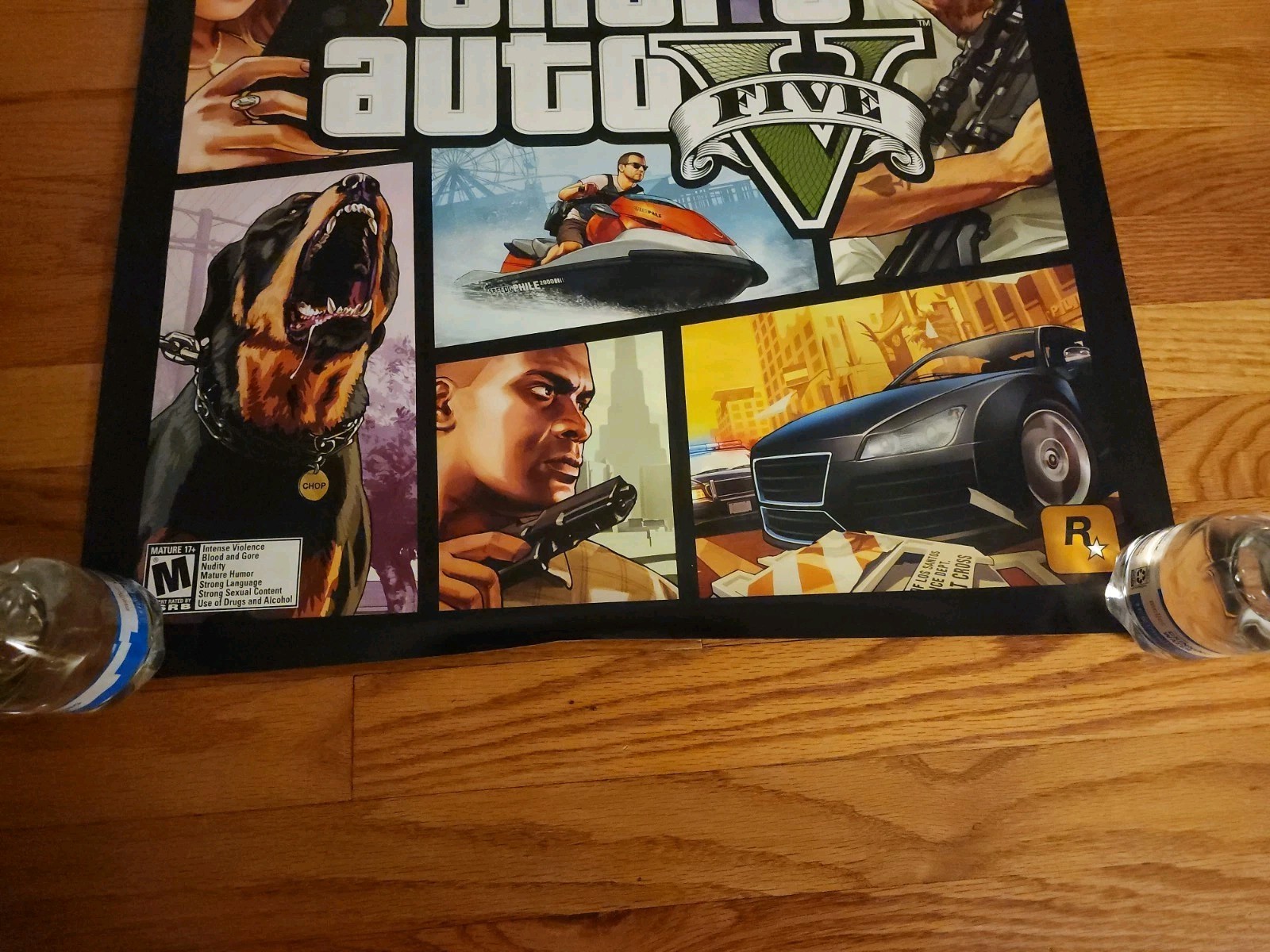 Grand Theft Auto GTA 5 Game Store Double Sided Promo Poster Franklin Super Rare!
