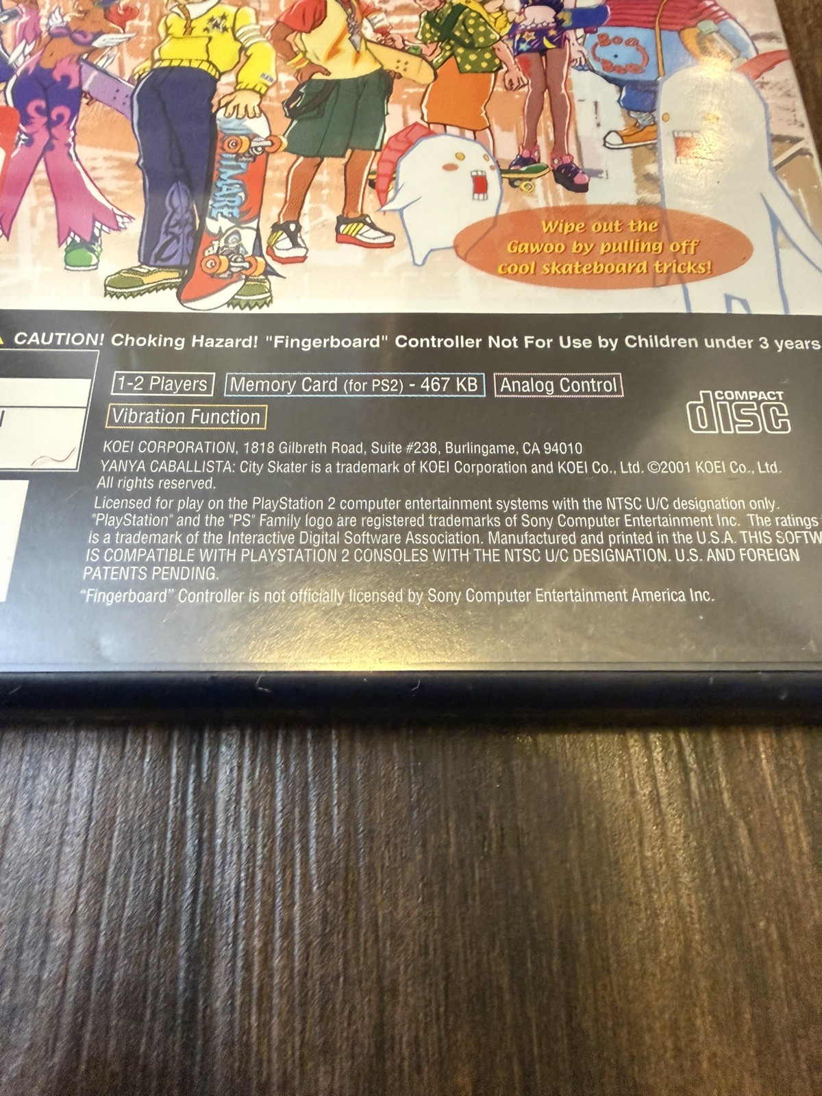 Yanya Caballista: City Skater (PS2, 2001 Koei) Complete CIB Manual TESTED