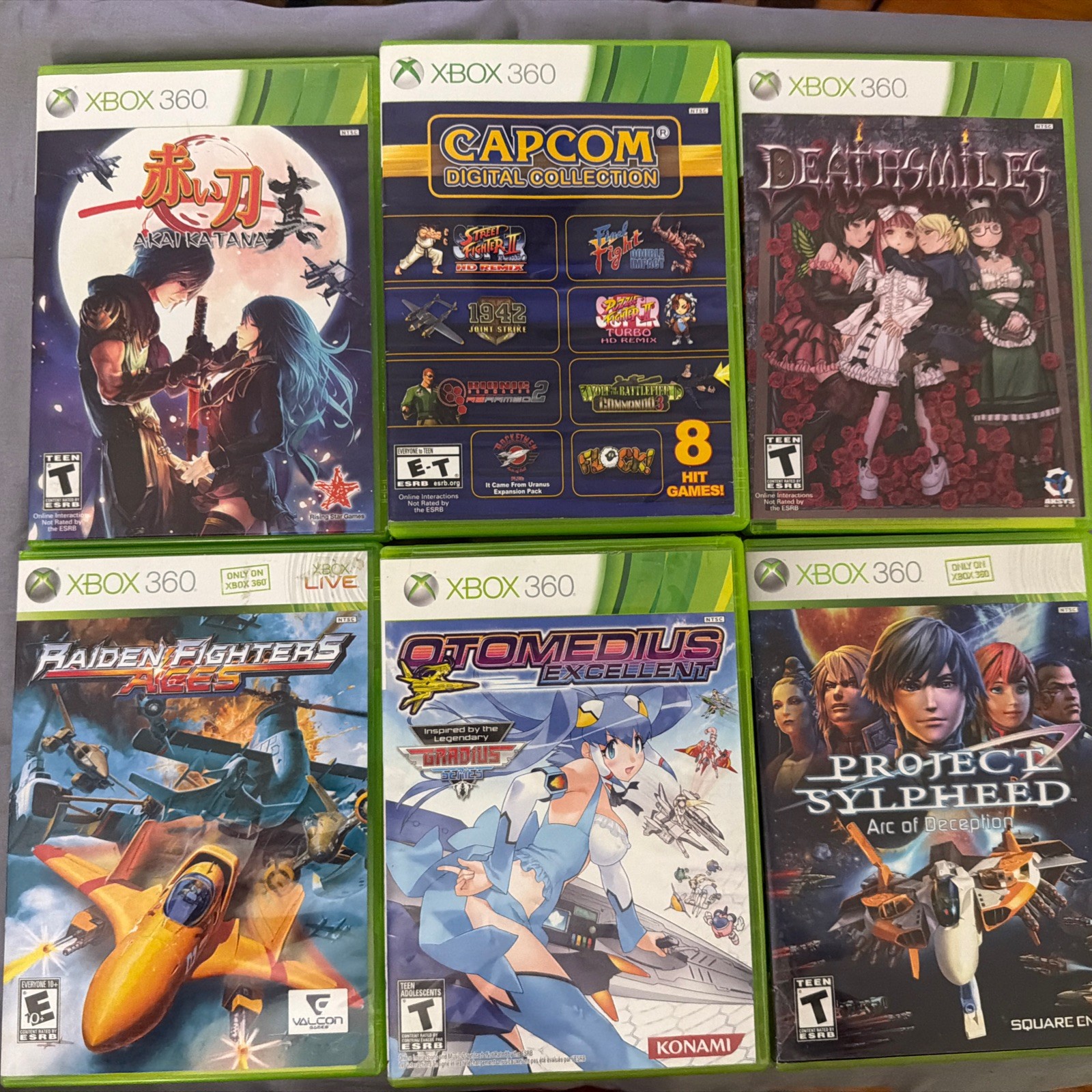 Xbox 360 Shmup Lot 6 Games Raiden Fighters Aces Deathsmiles Capcom Shoot’em up