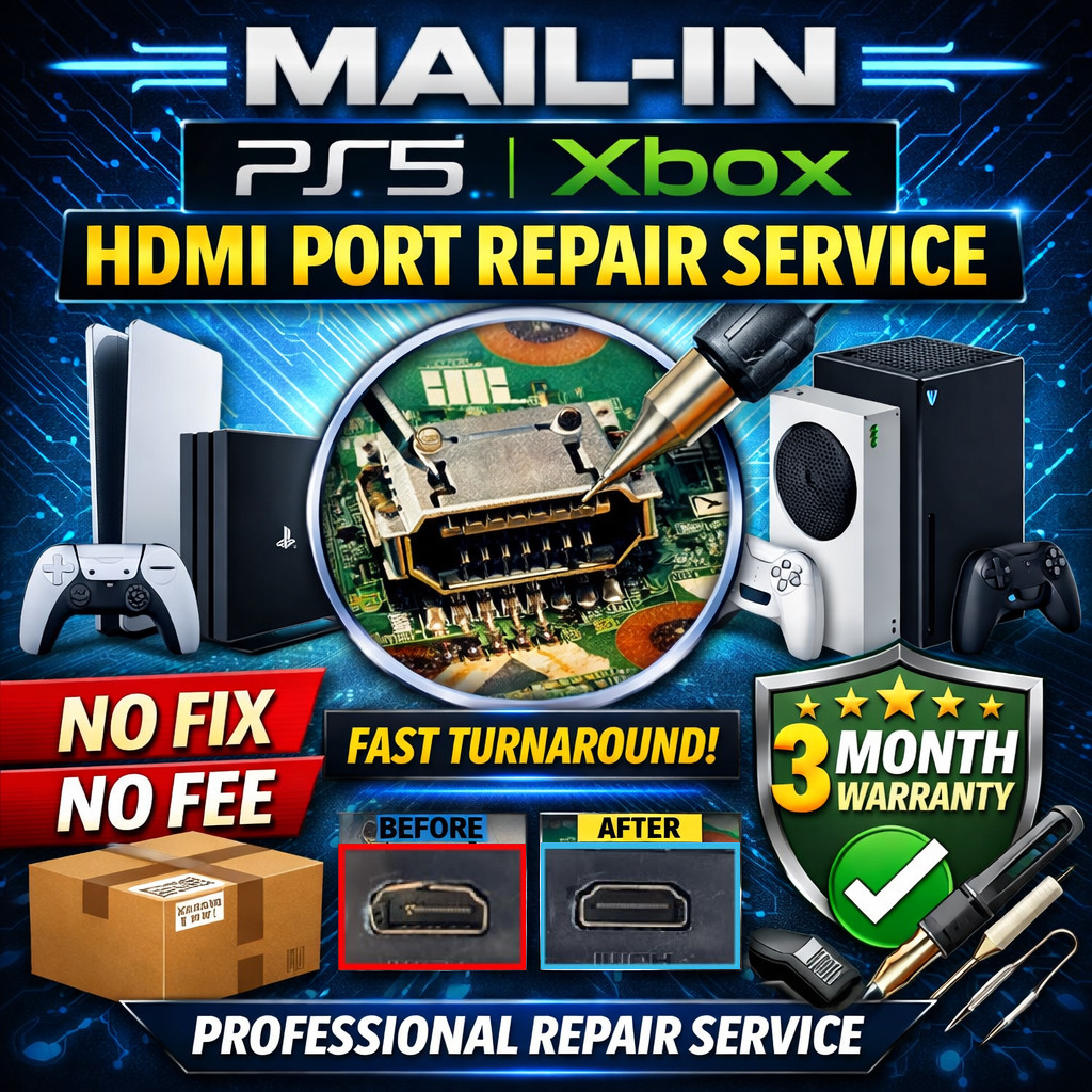 Mail-In PS5 | Xbox | HDMI Port Repair Service | No Fix No Fee | 3 Month Warranty