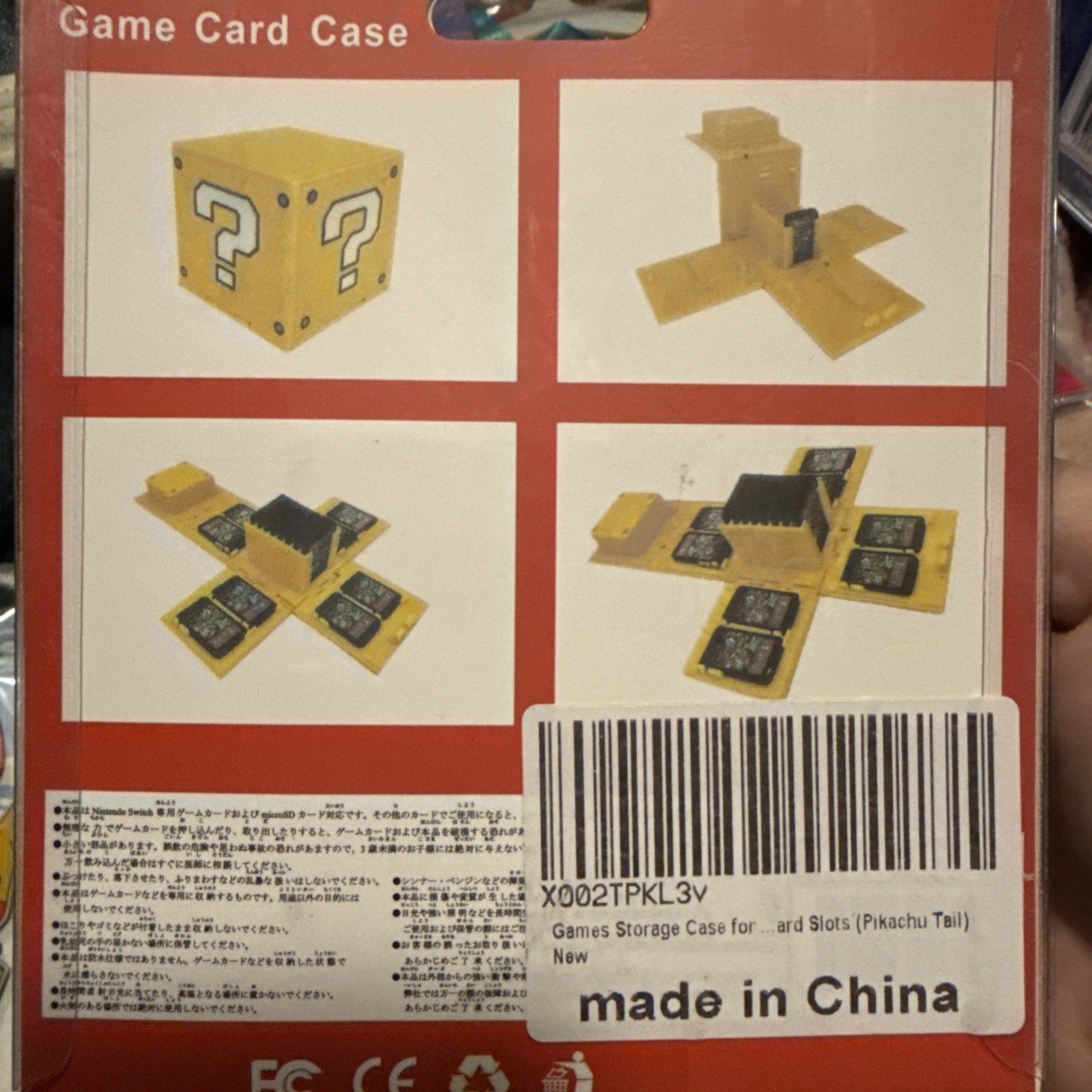 Nintendo Switch Video Premium Game Card Case Pikachu Tail New! Súper Cute