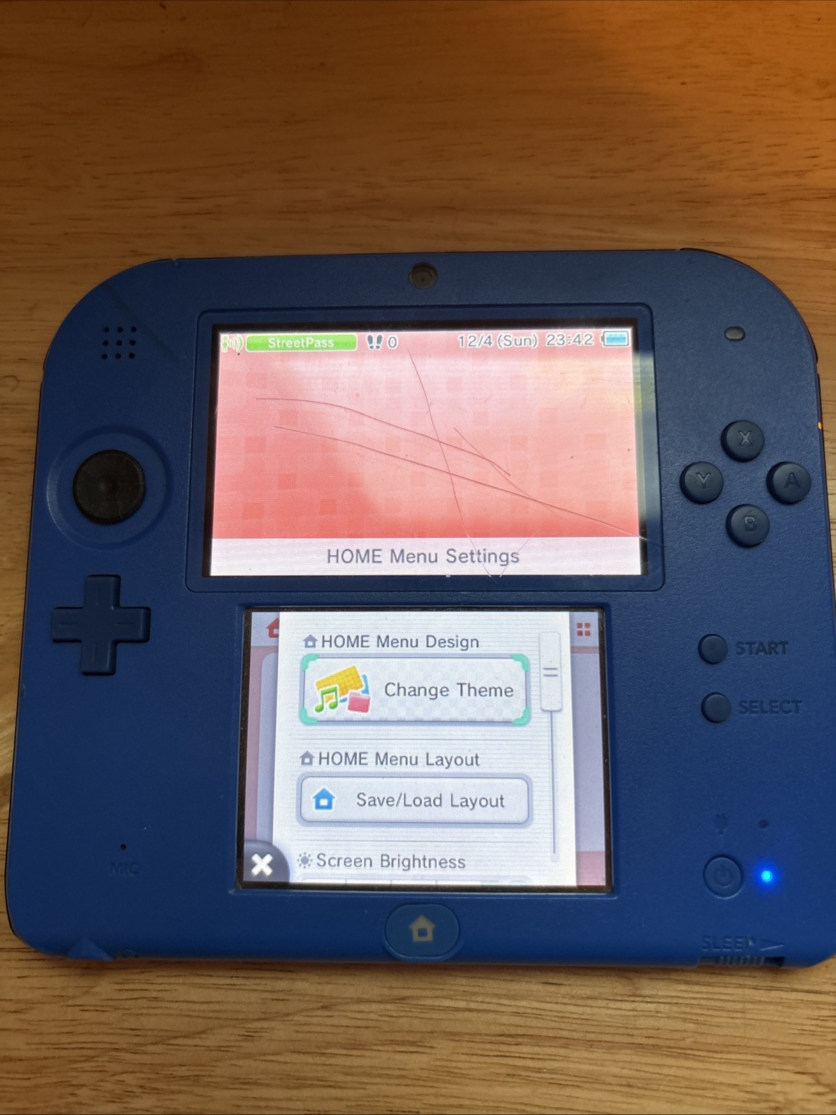 Nintendo 2DS Blue Handheld Game Console. Tested All Works. Scratched Screen