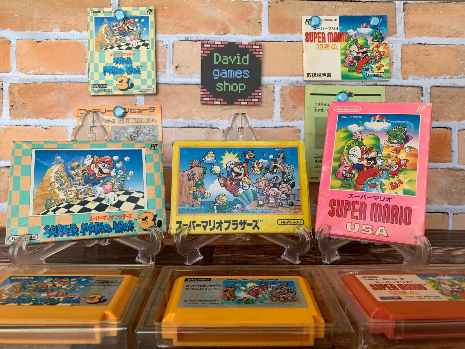 Super Mario Bros. 1 2 3 USA Lot 3 Nintendo Famicom FC NES JP w/Box Instructions