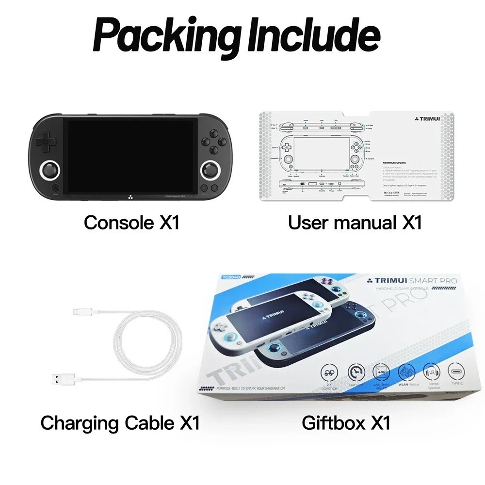 2024 Trimui Video Game Console Linux System Retro Handheld 4.96″ IPS Screen 64gb