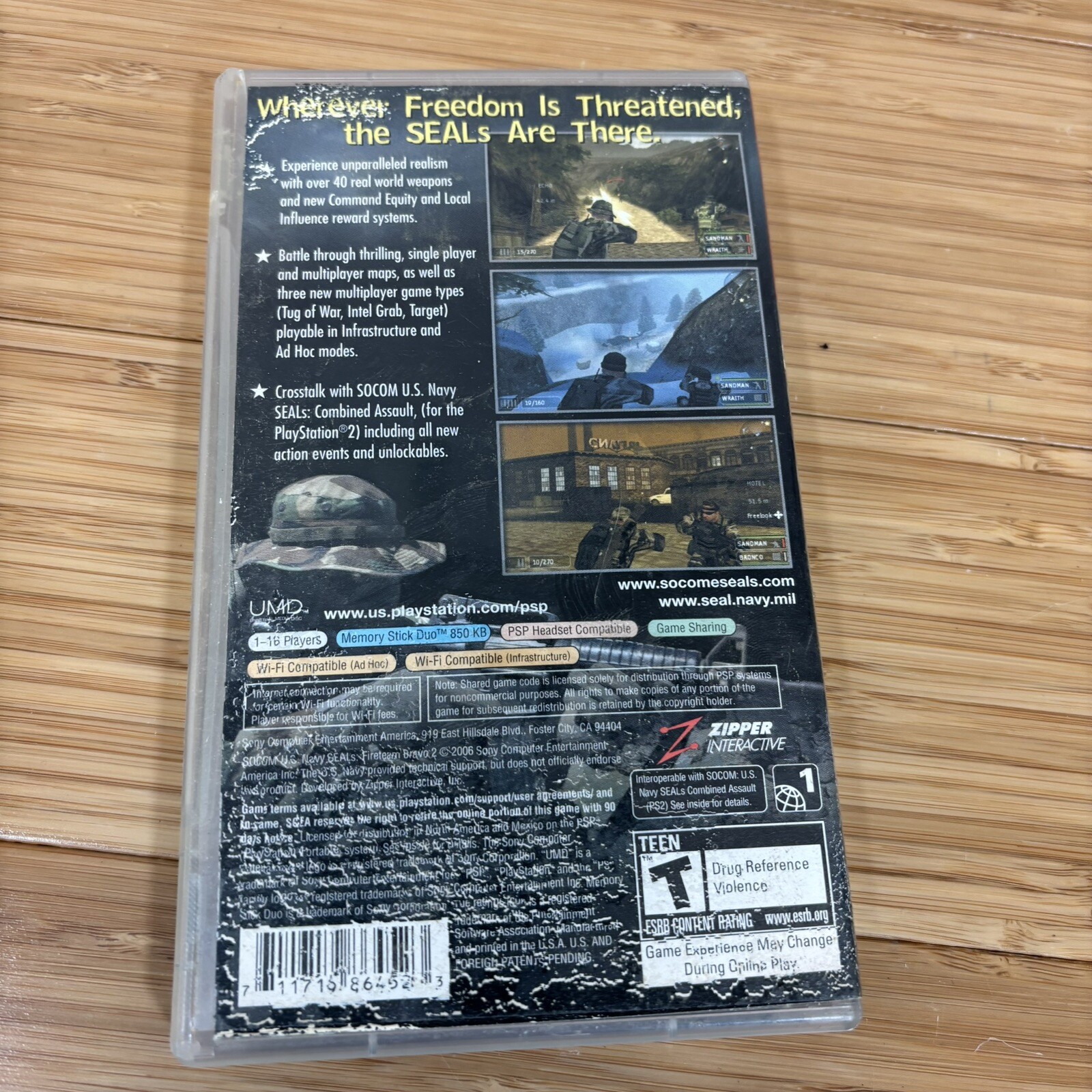 SOCOM US Navy Seals Fireteam Bravo 2 Sony PSP Greatest Hits with manual