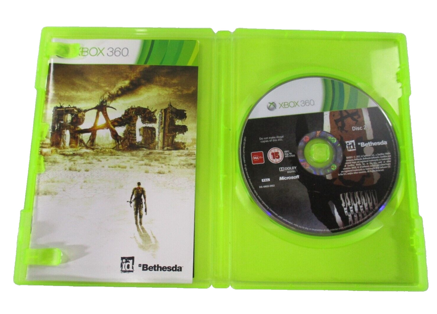 Rage XBOX 360 MA15+ PAL R4 2011 Rad Games + Manual Tested