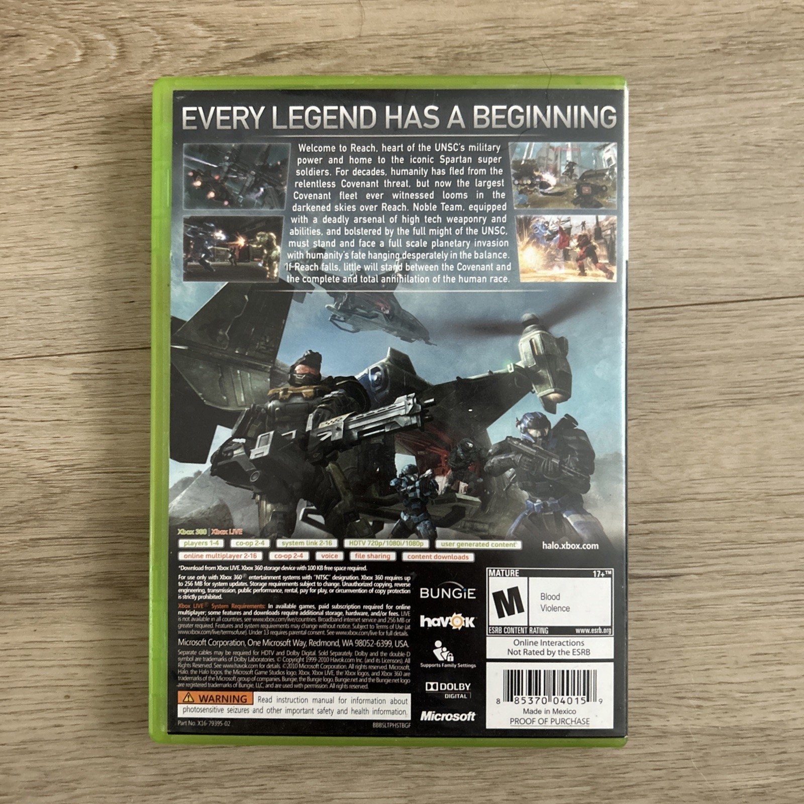 Halo: Reach Limited Collector’s Edition (Microsoft Xbox 360, 2010) – CIB – VG