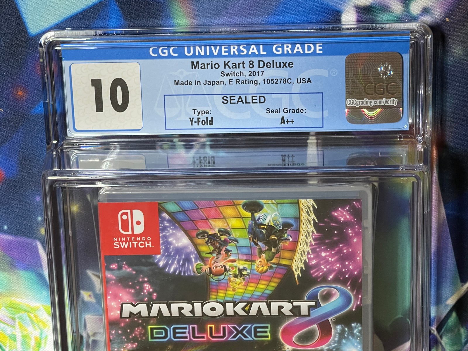 NEW SEALED ENCASED 2017 SWITCH MARIO KART 8 DELUXE CGC Graded 10 Y-Fold A++