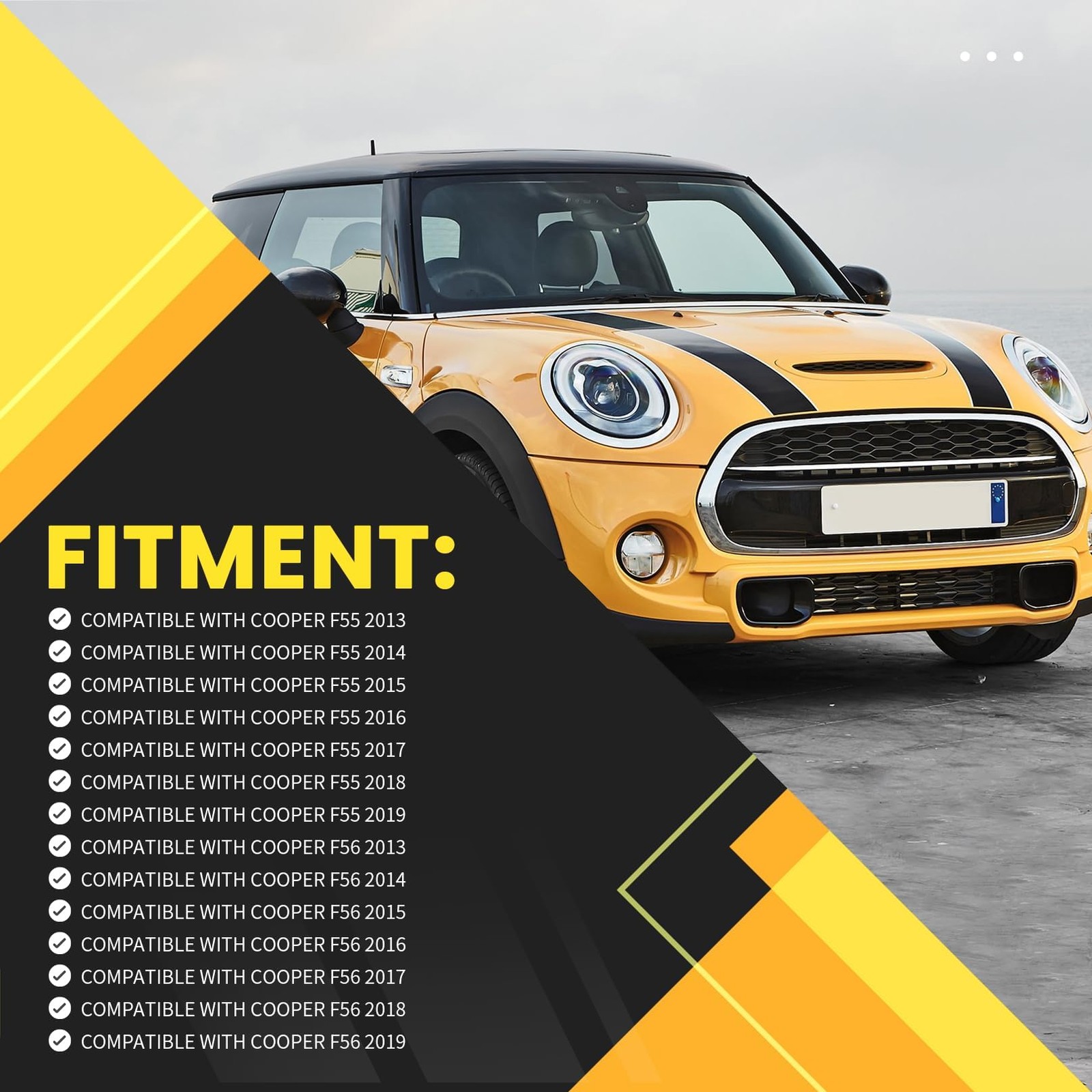 Front Engine Splash Shield Compatible with 2014-2020 Cooper F55 F56 Black Eng…