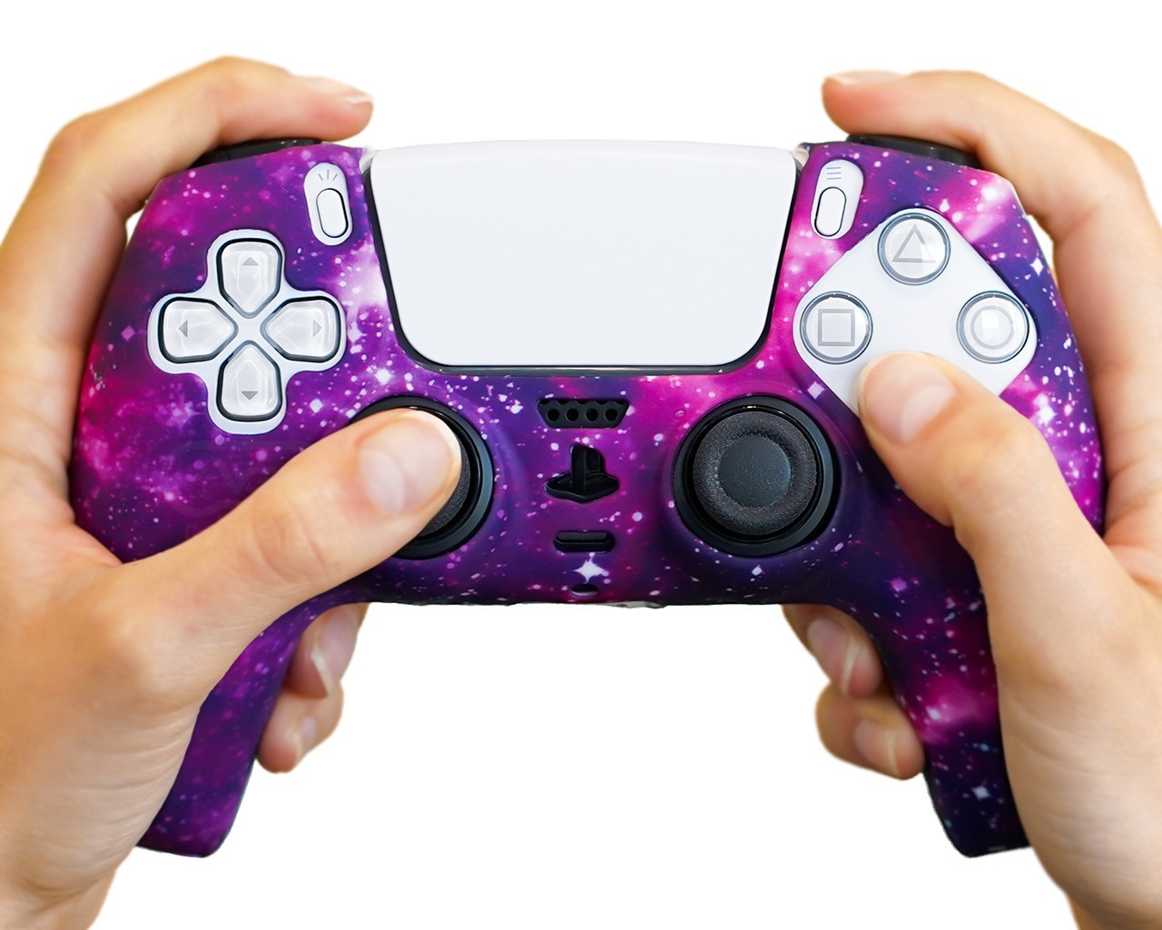 Aurora Galaxy PS5 Controller Skin – Space Purple Red ProFlex Silicone Case