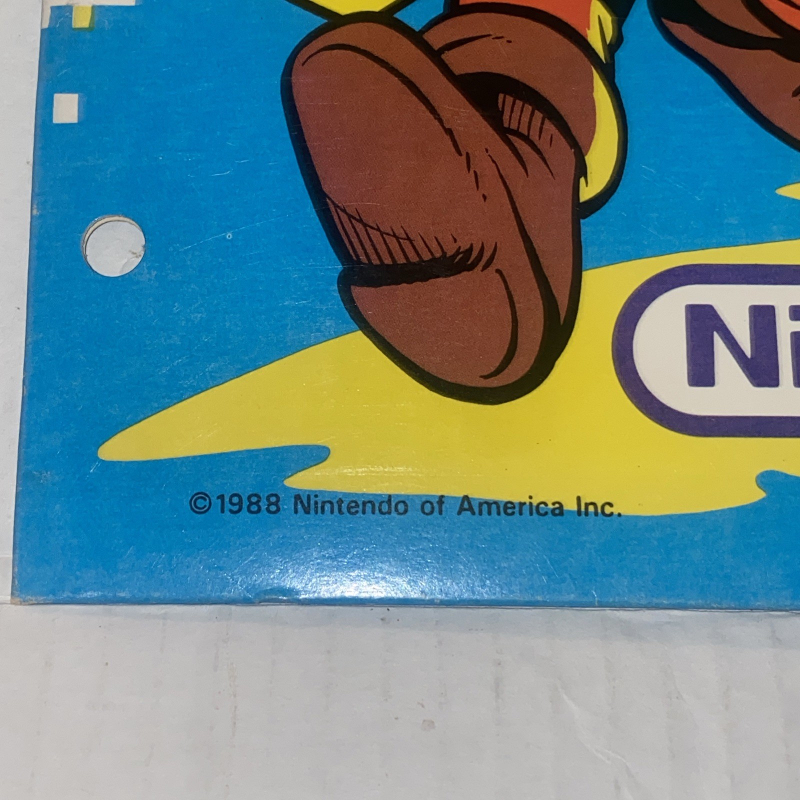 Vintage Nintendo Power 3 Hole School Folder Zelda Link & Super Mario 1988