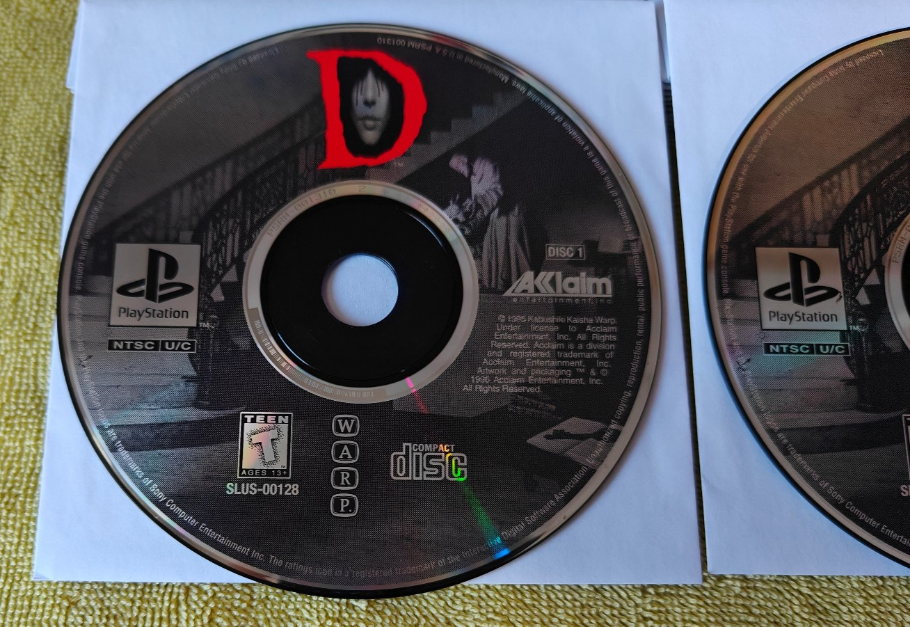 D (PlayStation 1 PS1) Discs Only (1,2,3) Clean and Tested Retro Horror