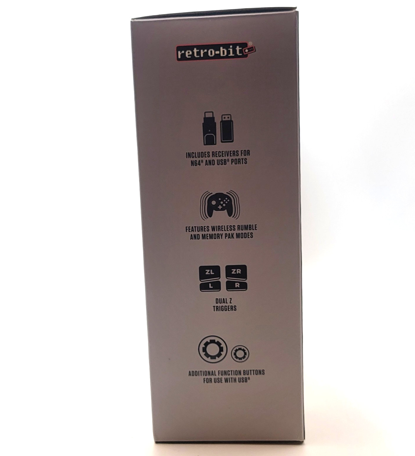 Tribute64 2.4GHz Wireless Controller for N64, Switch, and USB – Classic Gray