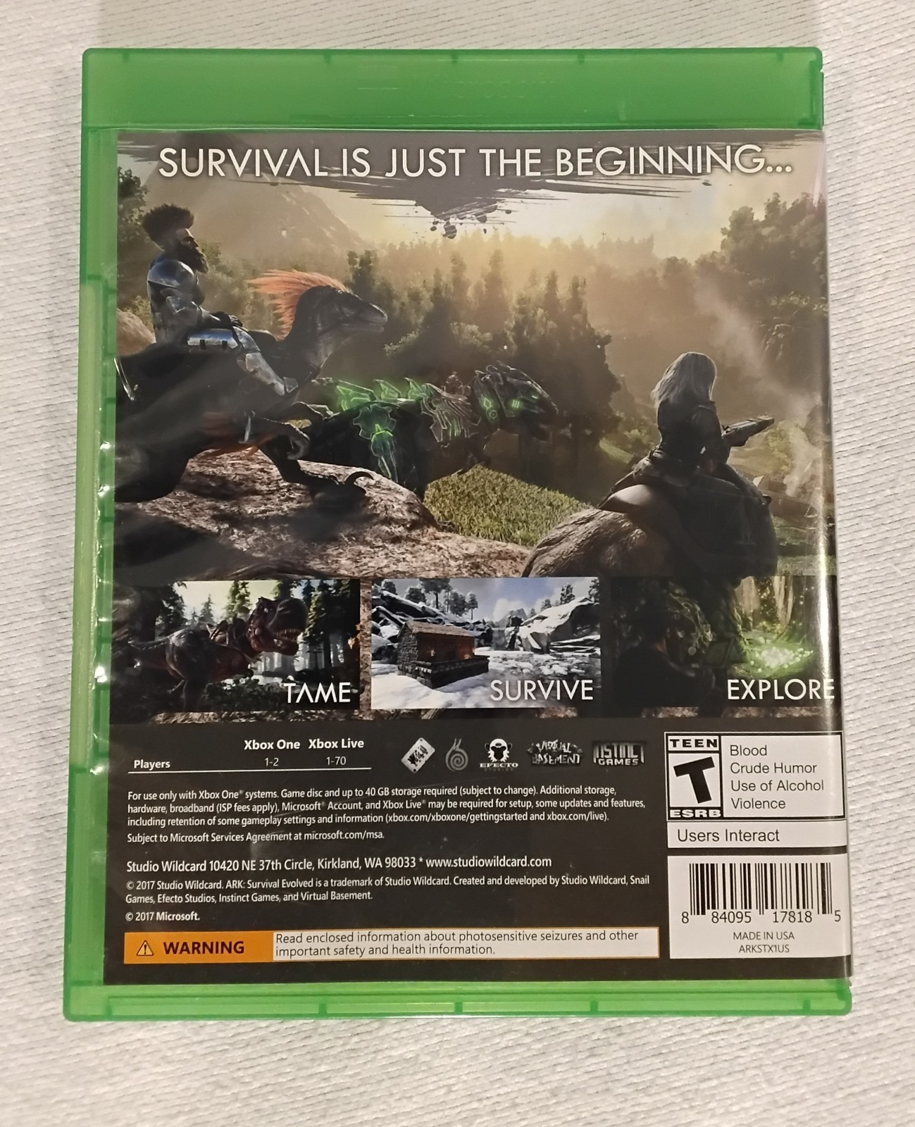 Xbox One : Studio Wildcard ARK: Survival Evolved Xb Video Games