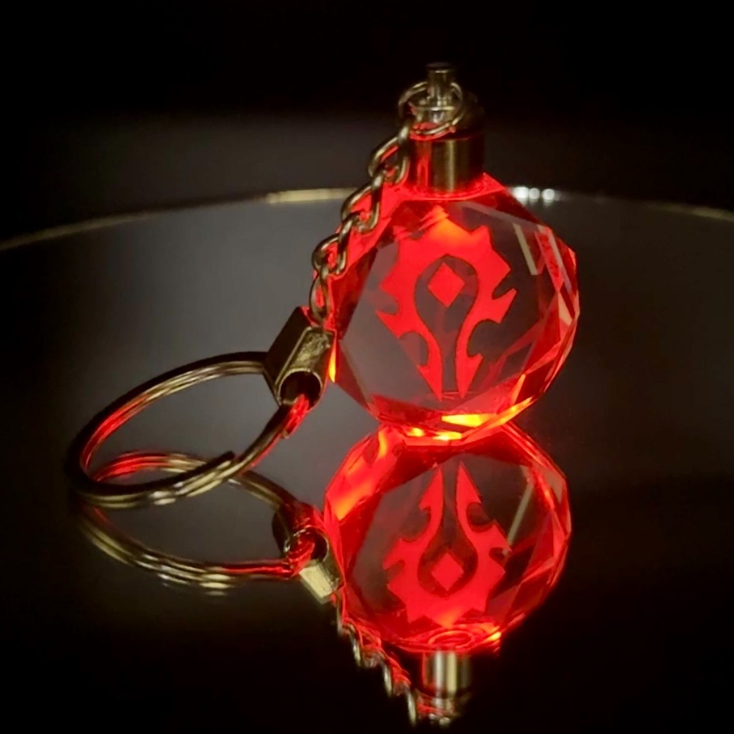World of Warcraft WoW Horde Keychain LED crystal