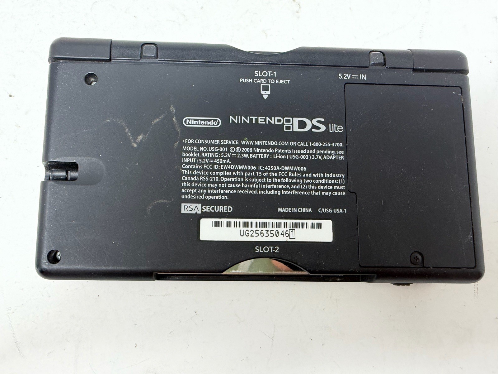 Nintendo DS Lite USG-001 Cobalt Blue Black Handheld Working W/ Charger & Charger
