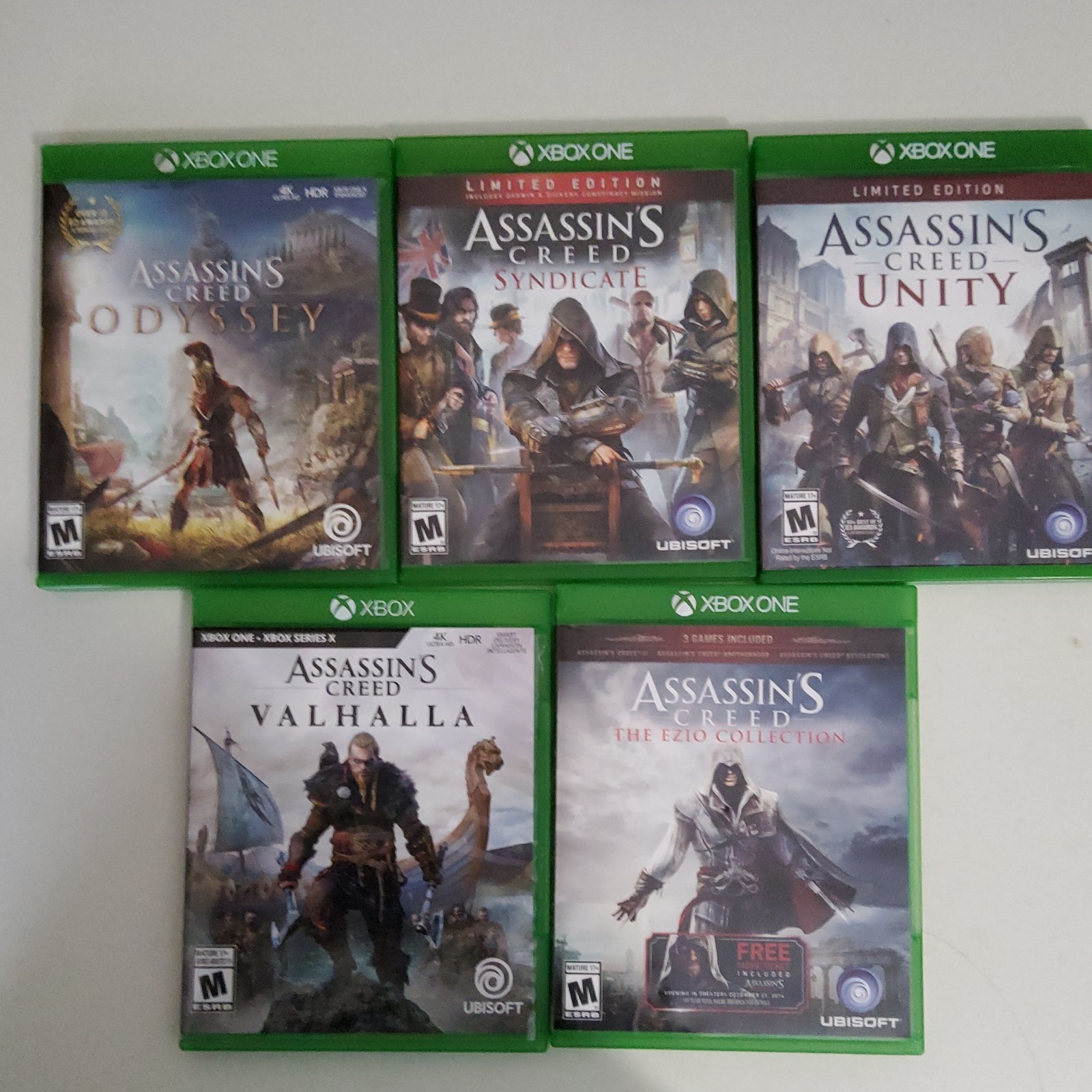 Assassin’s Creed Xbox One/SERIES Bundle Odyssey Unity Ezio Valhalla Syndicate