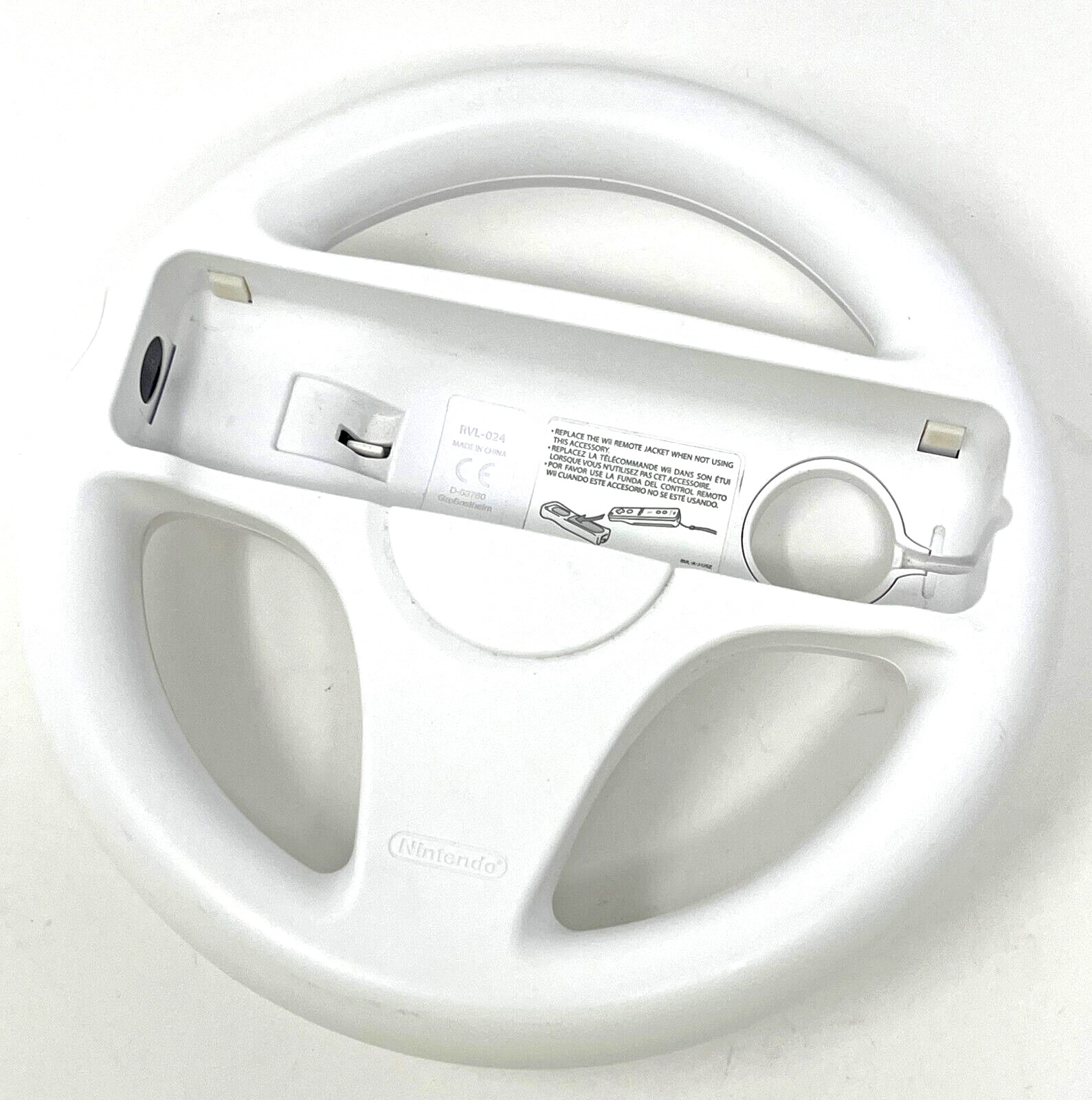 Nintendo Wii RVL-024 White Steering Wheel Controller Adapter Used Works for Kart