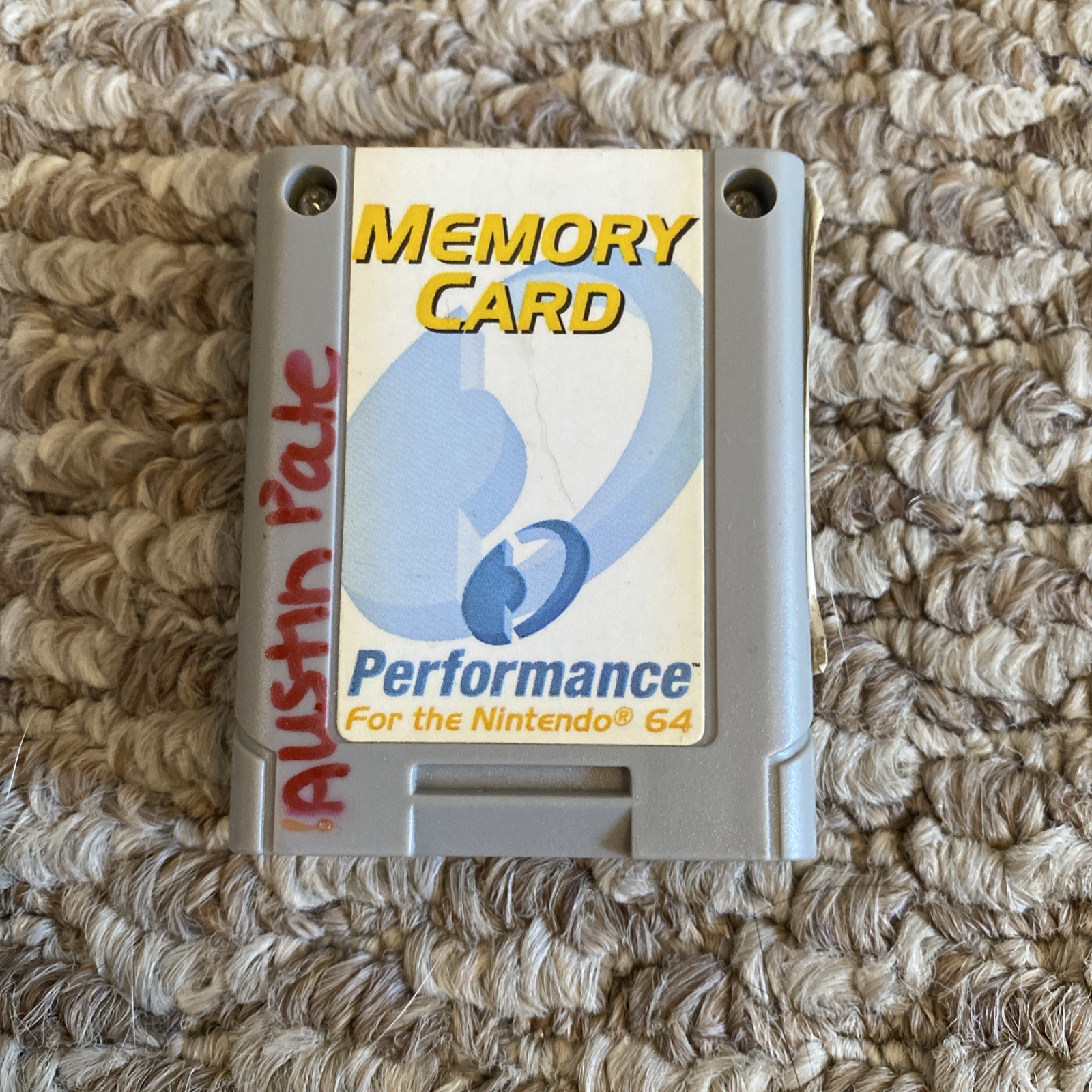 Performance Memory Card For N64 Nintendo 64 Gray Tested & Working