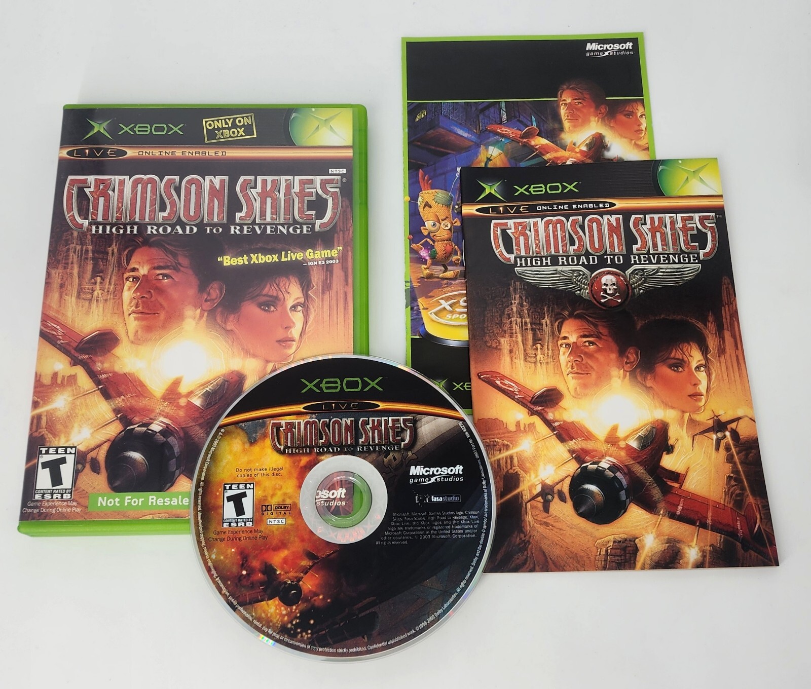 Crimson Skies: High Road to Revenge (Microsoft Xbox, 2003) CIB- NOT FOR RESALE!