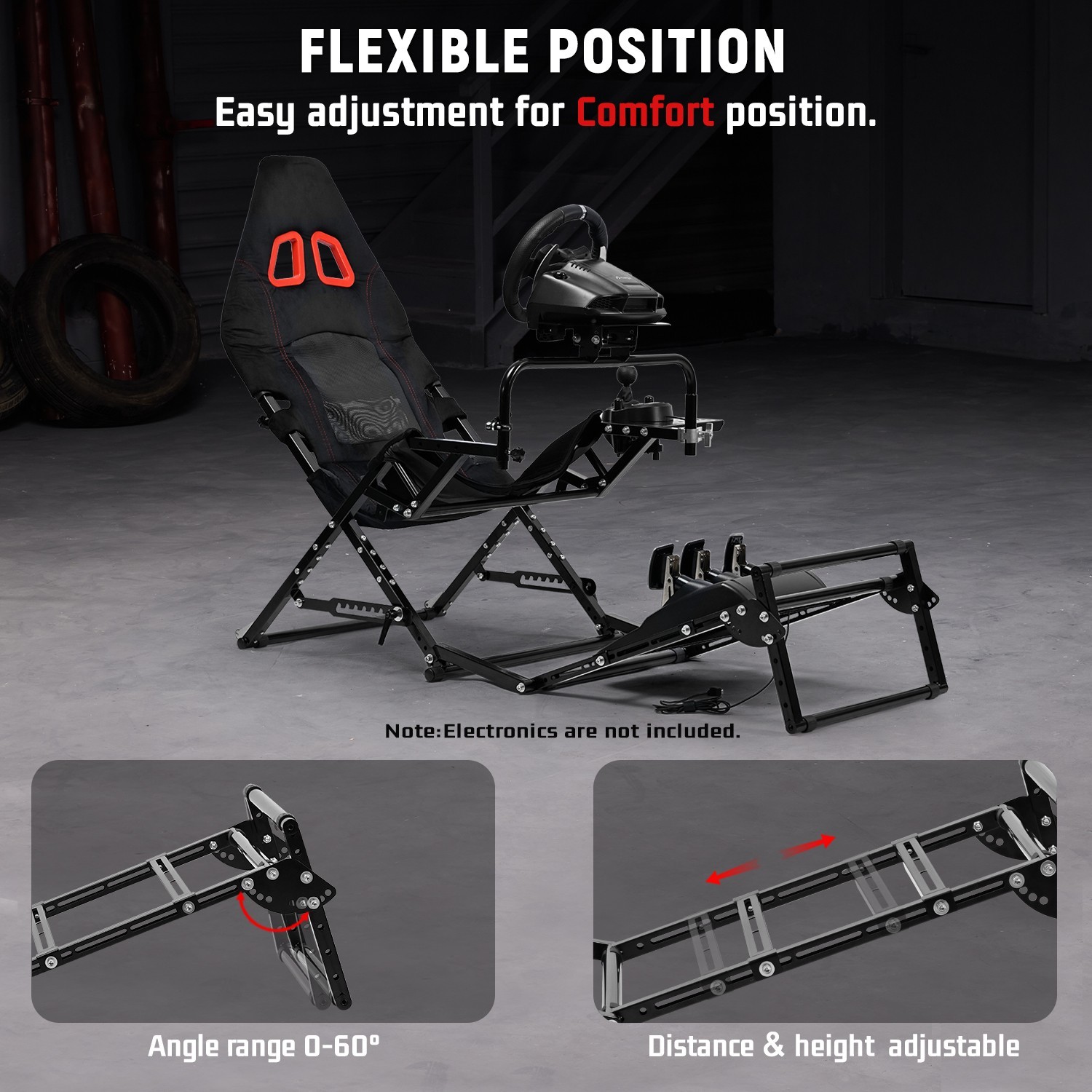 Dardoo Foldable Racing Simulator Cockpit Fit Logitech G923 G29 Moza Thrustmaster