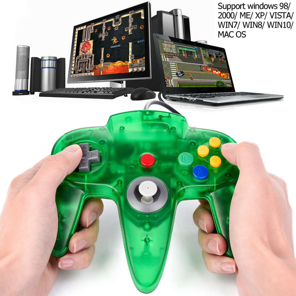 For N64 PC MAC Raspberry Pi Controller Retro Wired USB Classic Games Joystick