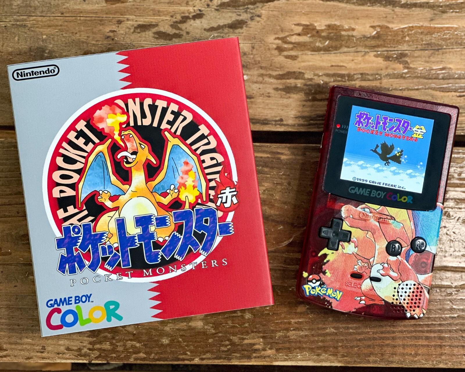 Nintendo Game Boy Color GBC Q5 XL Backlit IPS LCD Pokemon CHARIZARD System