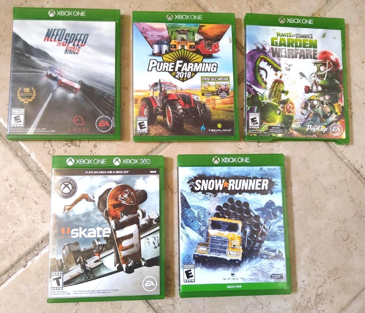 Microsoft Xbox One Video Game Bundle 5 Games Assorted Action Game Lot Working