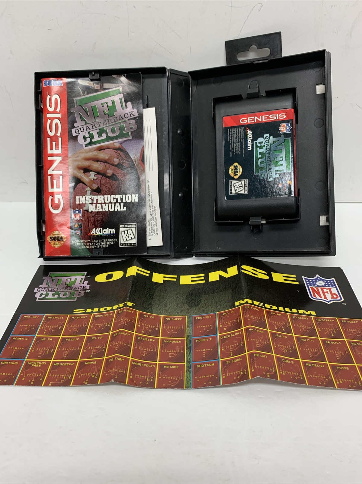 (2) NFL Quarterback Club (Sega Genesis, 1994 & 1996) Complete In Box With/Poster
