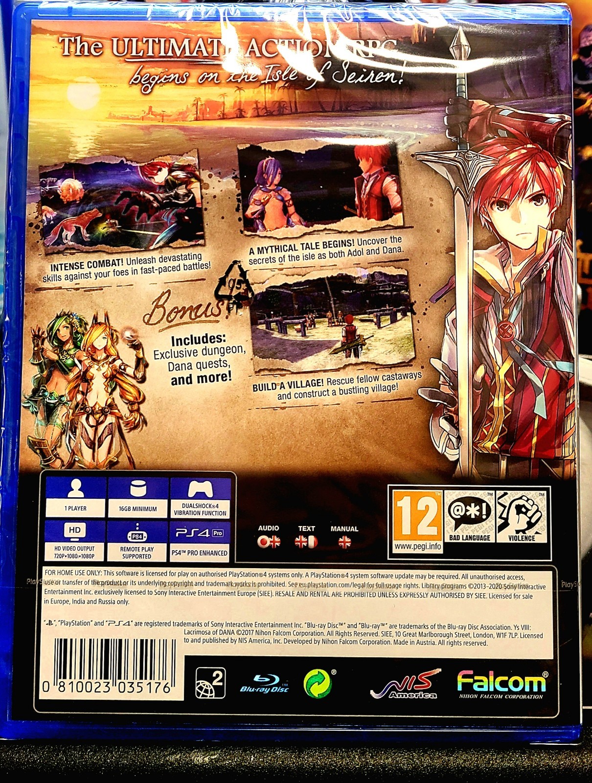 Ys VIII: Lacrimosa of Dana PlayStation 4, 2017 Factory Sealed Brand New PEGI 12