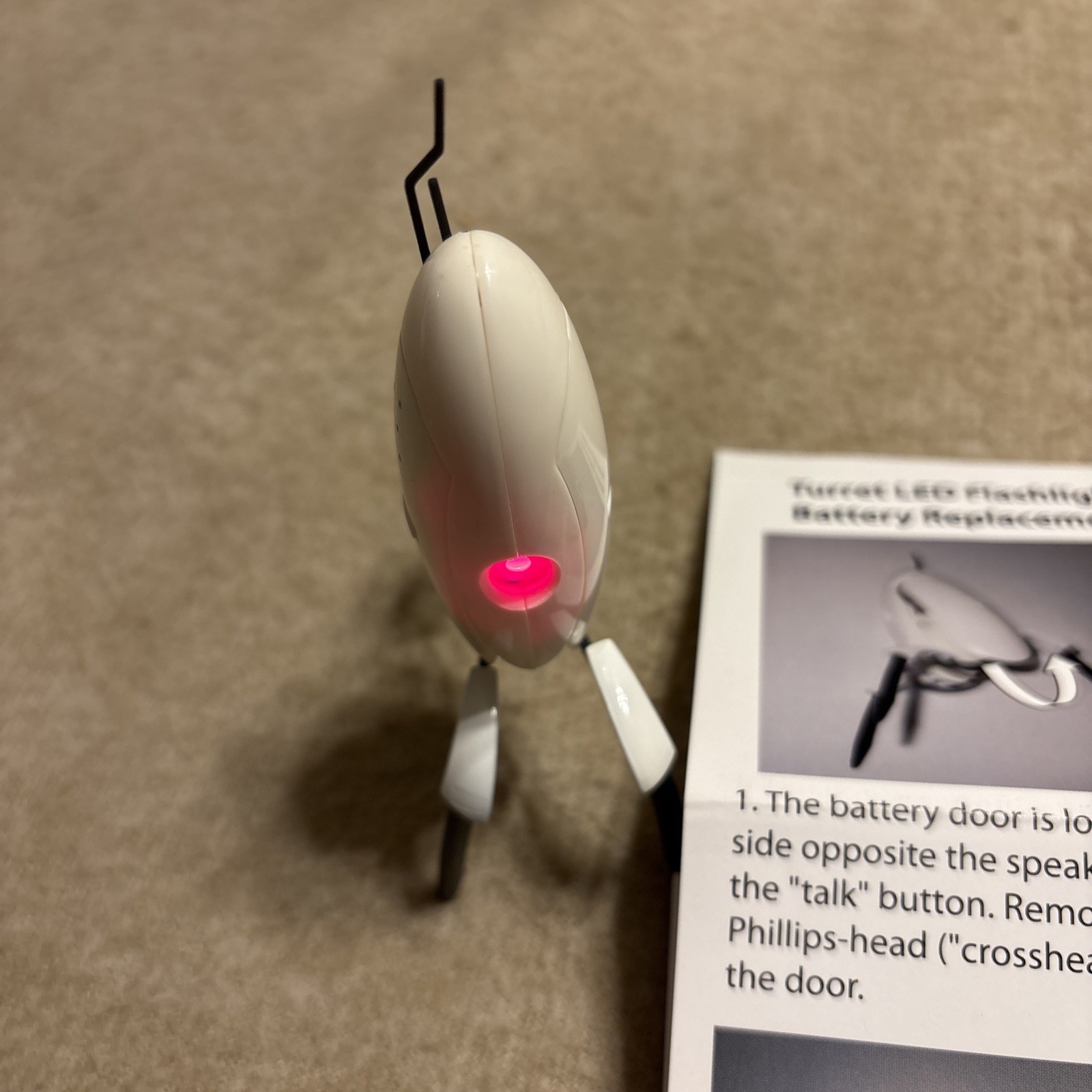 Portal 2 Sentry Turret LED Flashlight Now Talking! Aperature 2011 CIB Works!