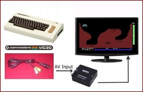 6Ft RCA AV Cable & TV Converter Adapter For Commodore VIC-20 Computer NEW