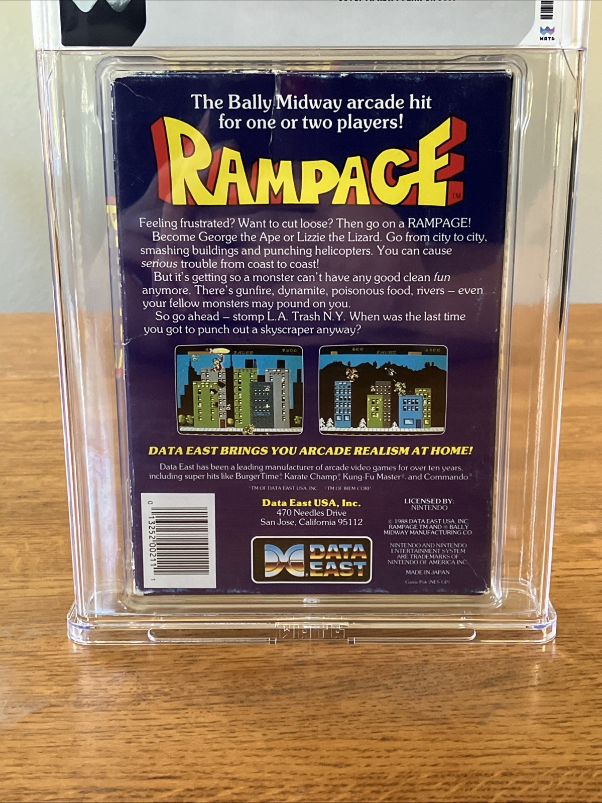 Rampage Nintendo NES 1988 Complete in Box CIB Graded 6.5 WATA Grading Video Game