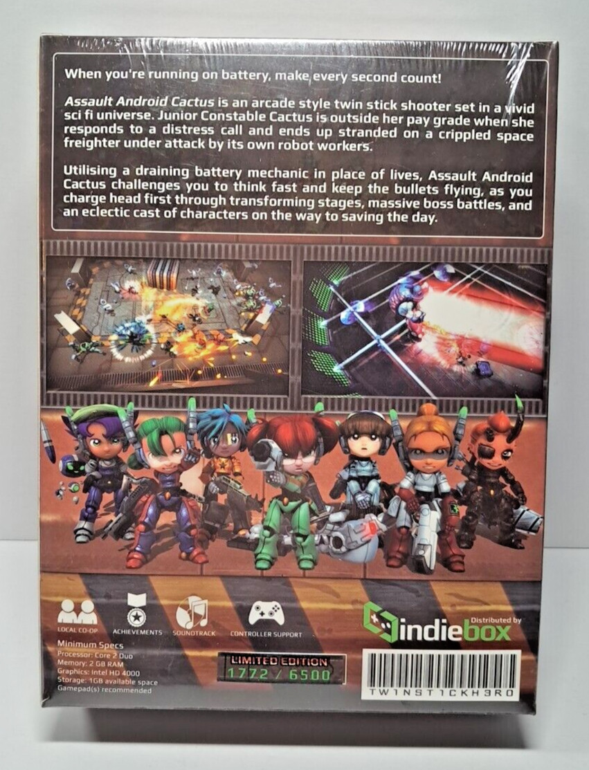 Assault Android Cactus Indiebox PC Game Limited Edition New Sealed 1772/6500