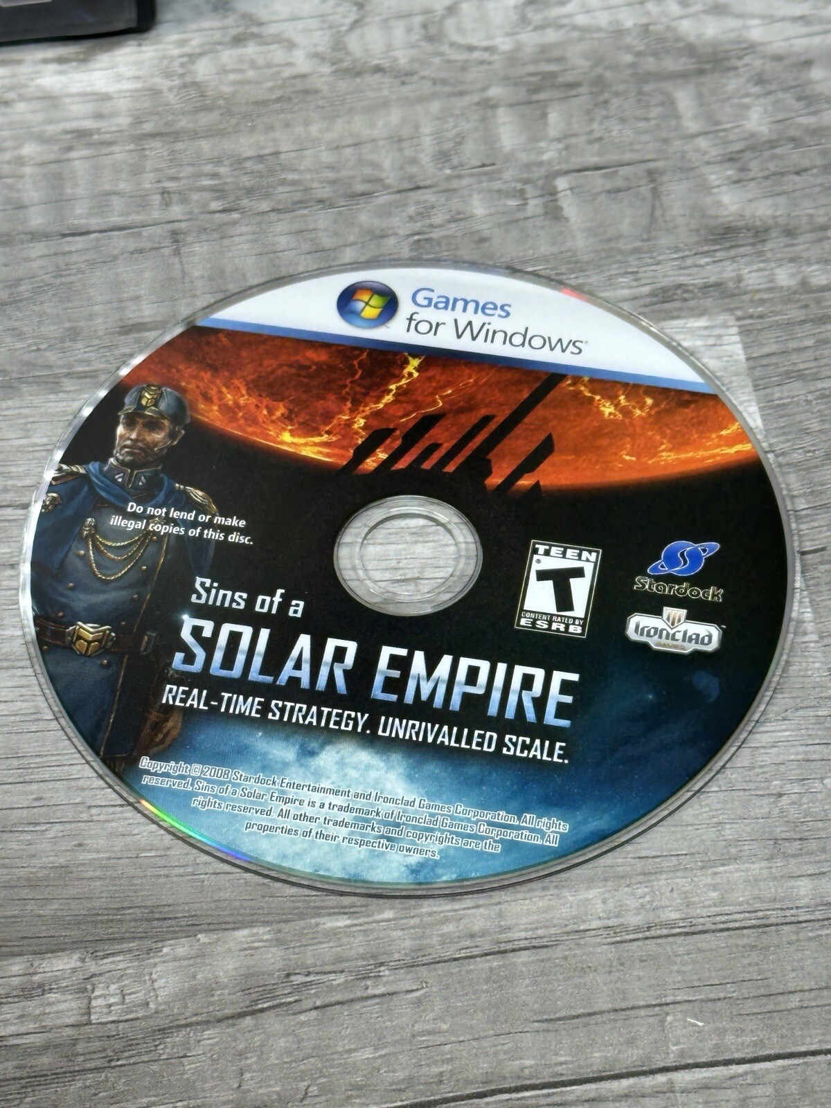 2008 Windows Sins Of A Solar Empire PC DVD-ROM Stardock Ironclad