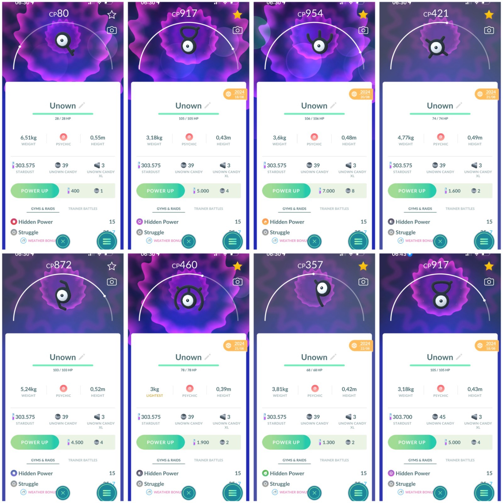 Unown (Non shiny) ALL Normal A-Z | Tr-de 20k stardust