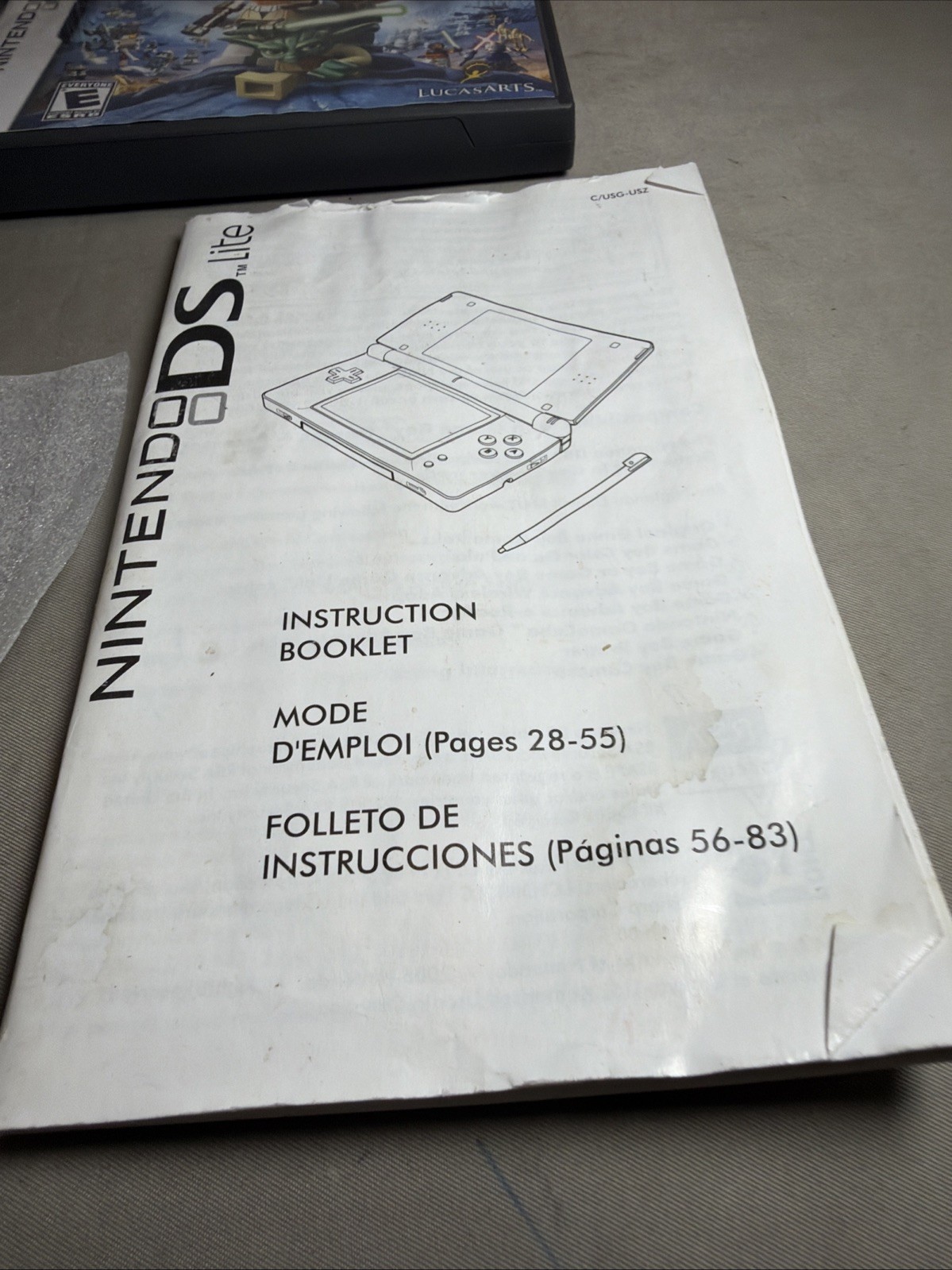 Nintendo DS Lite Onyx Black USG-001 Complete In Box CIB” Please Read”