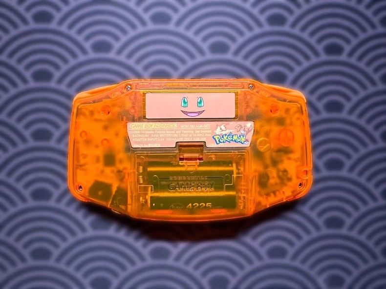 Game Boy Advance GBA Charmande Clear Orange Console with iPS Backlit LCD MOD