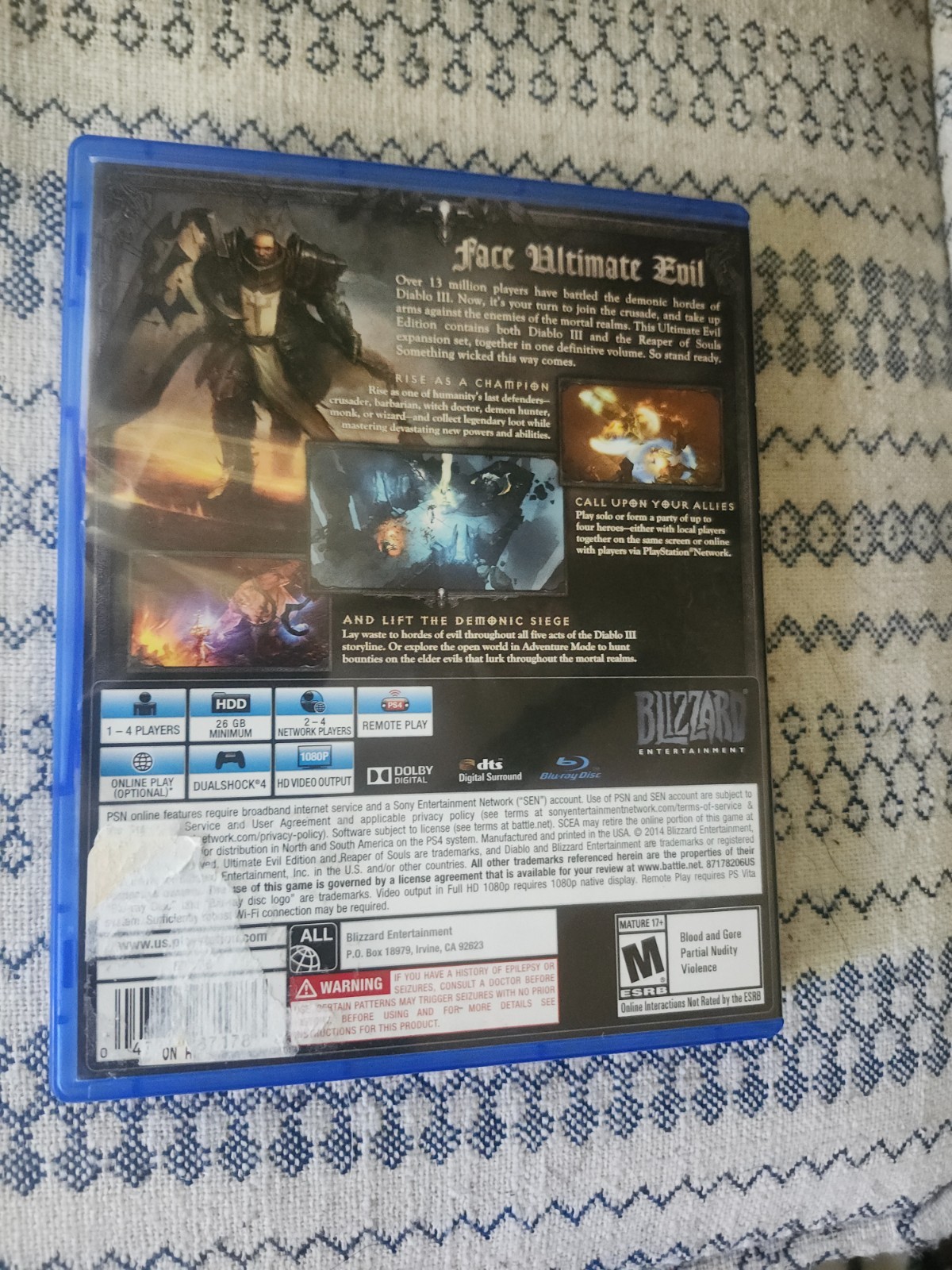 Diablo III: Ultimate Evil Edition (Playstation 4, 2014)